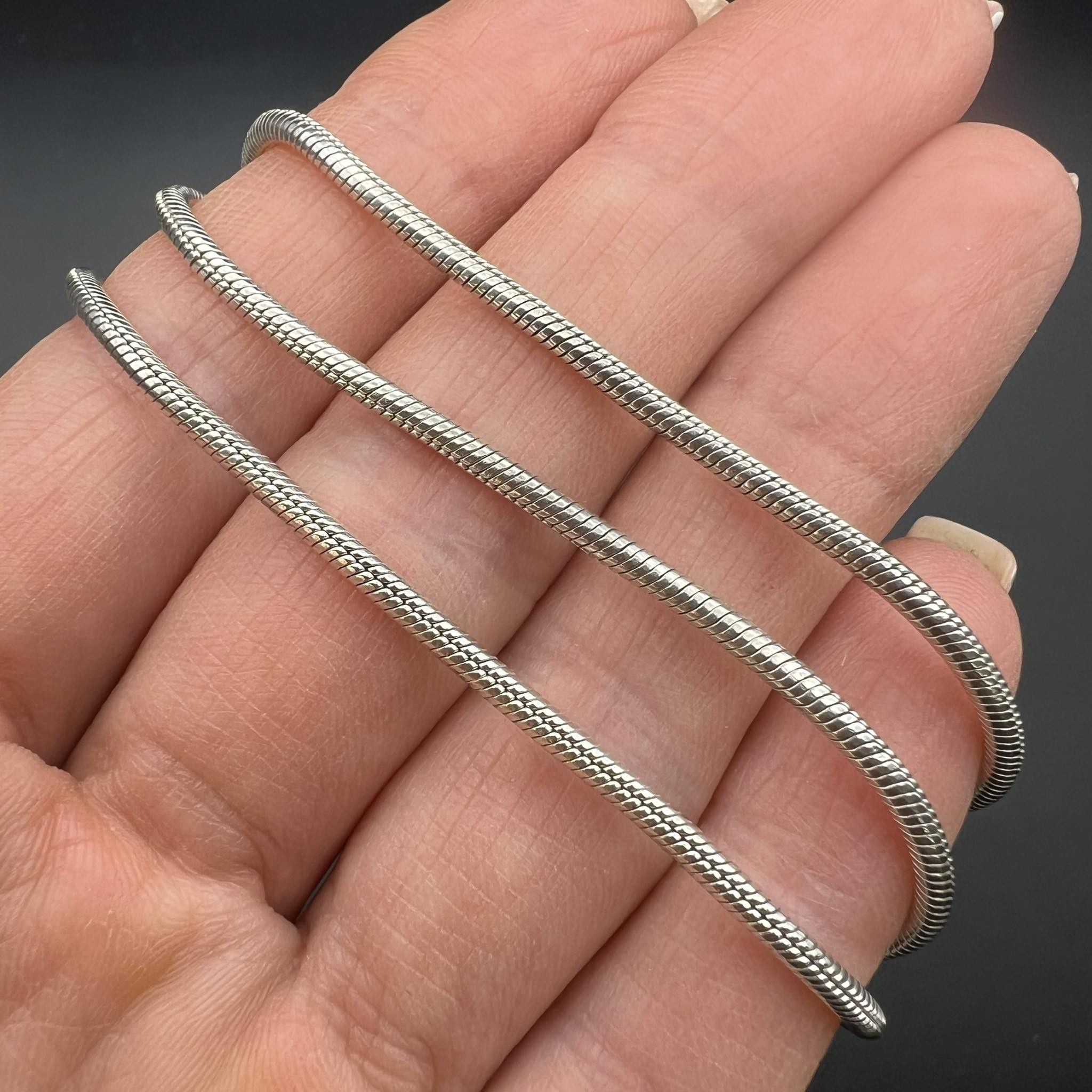 Sterling Silver Vintage Sterling Silver 925 Chain Necklace Marked 14.3 gr Size ONE SIZE - 2 Thumbnail