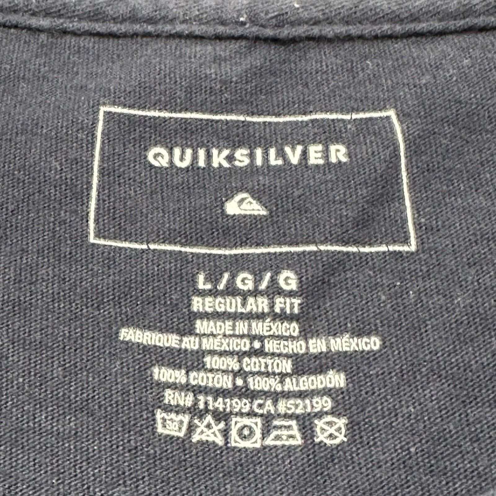 Quiksilver Quiksilver Large Regular Fit Graphic T Shirt Navy Blue Size US L / EU 52-54 / 3 - 3 Thumbnail