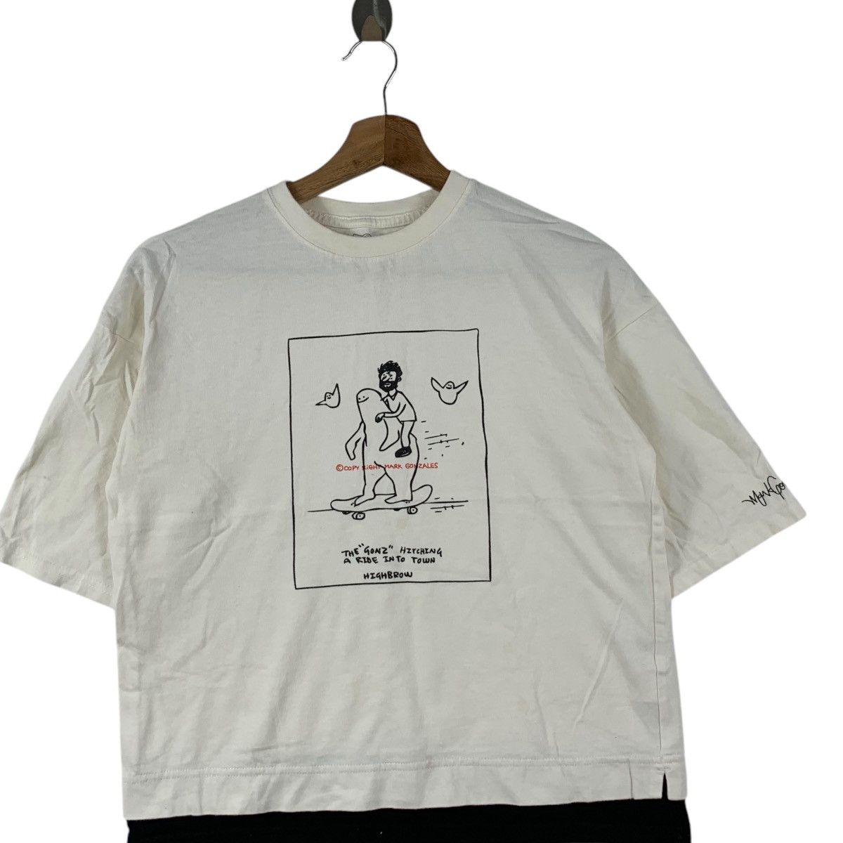 Vintage MARK GONZALEZ GONK Hitchhiking Cropped Top Tee Shirt Size S / US 4 / IT 40 - 3 Thumbnail