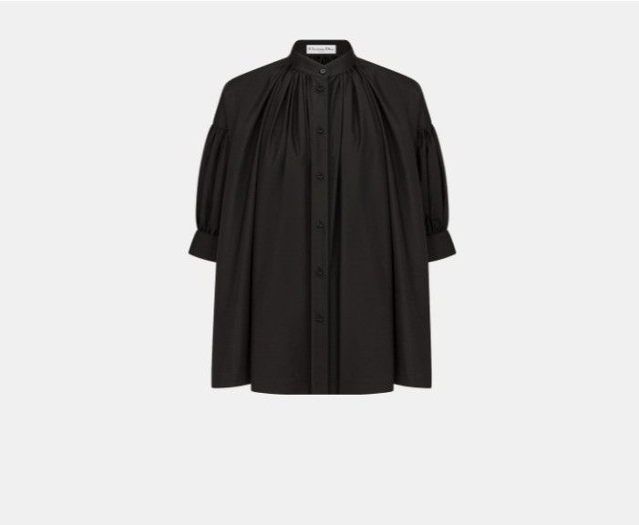 Dior o1w1db10425 321B36A Sleeve Pleated Blouse in Black Size XL / US 12-14 / IT 48-50 - 1 Thumbnail