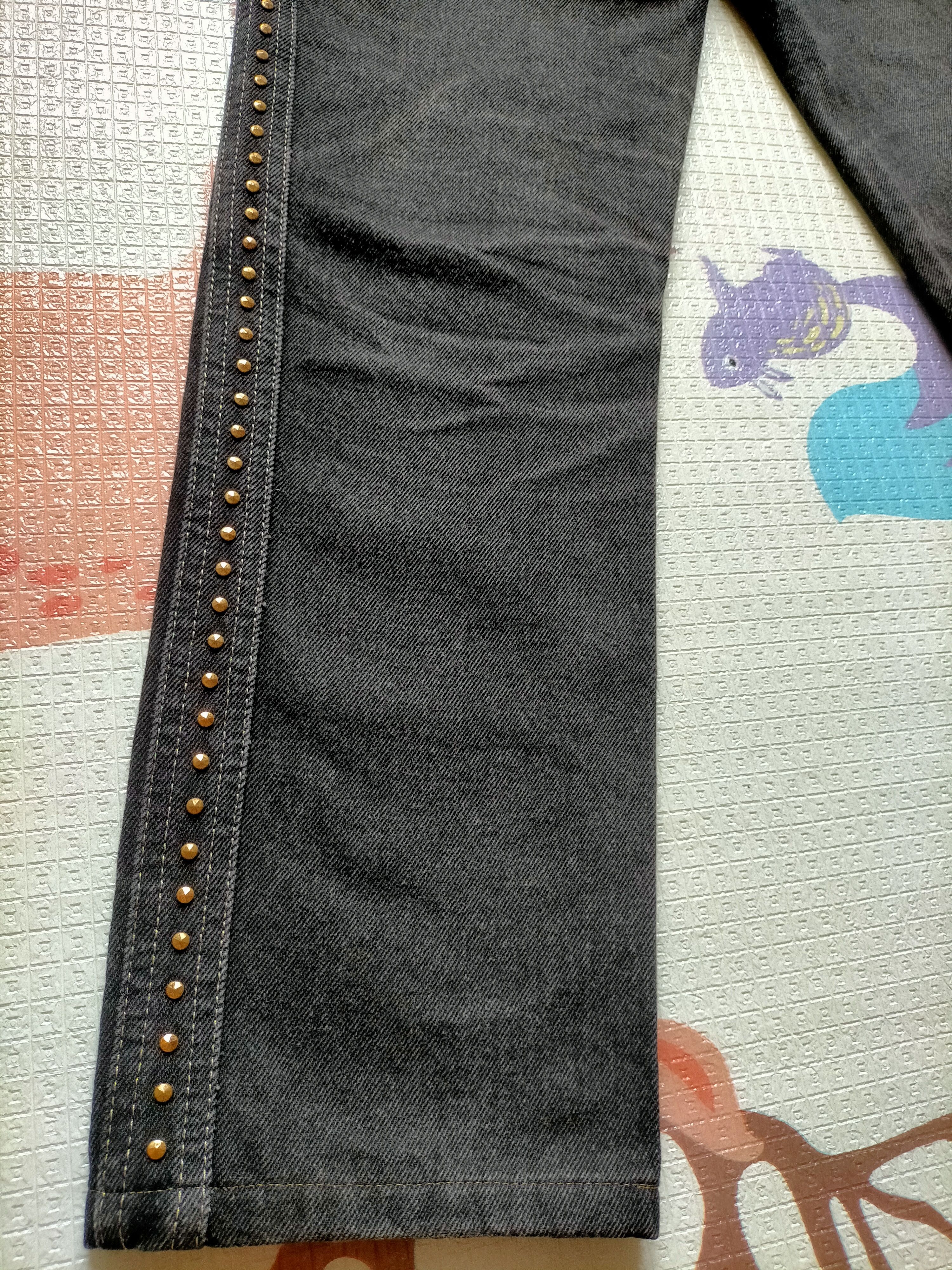 MCM 🔥Rare 90s MCM Studded Gold Side Tape Black Jeans Size US 26 / EU 42 - 21 Thumbnail