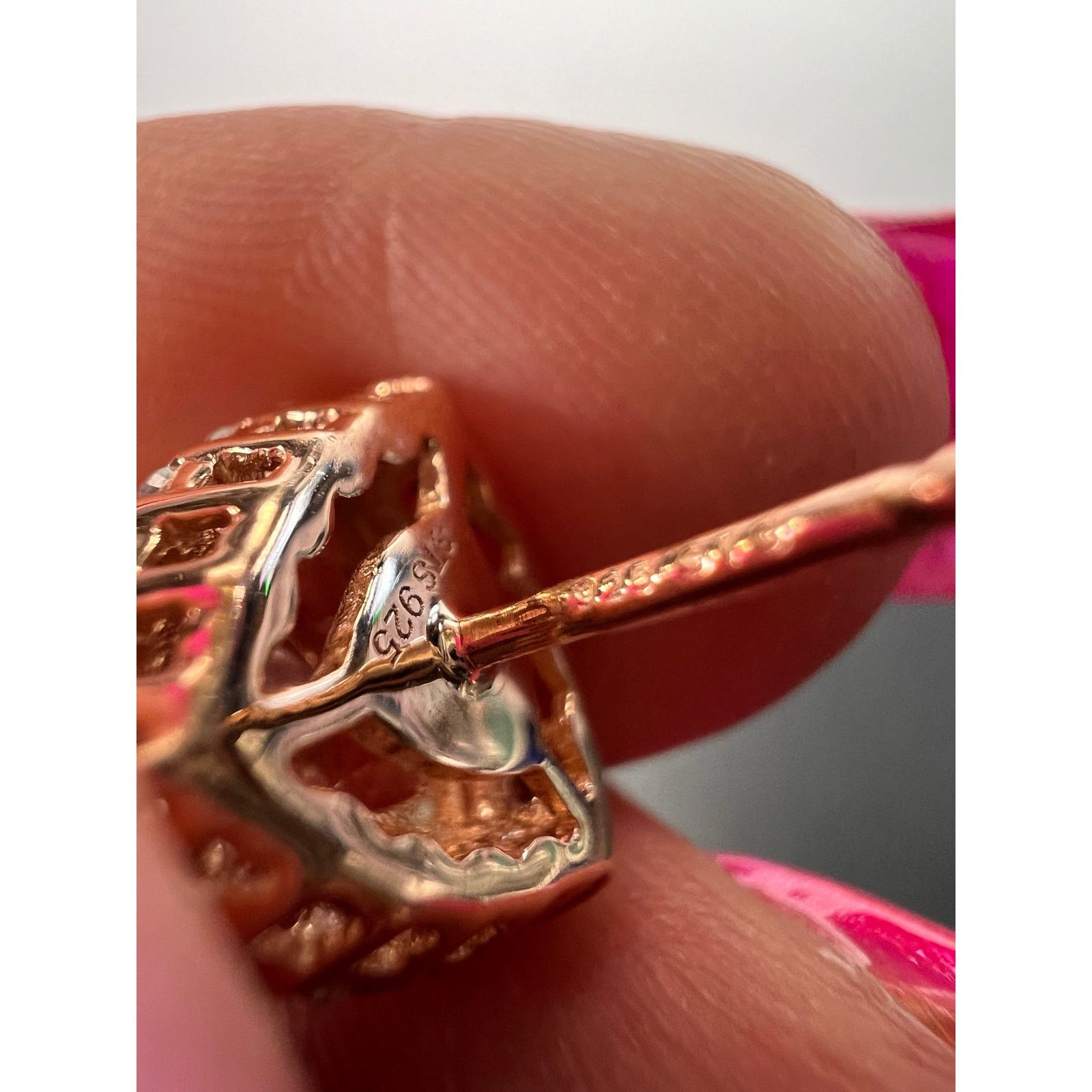 Other Morganite and zircon rose gold over sterling stud earrings Size ONE SIZE - 9 Thumbnail