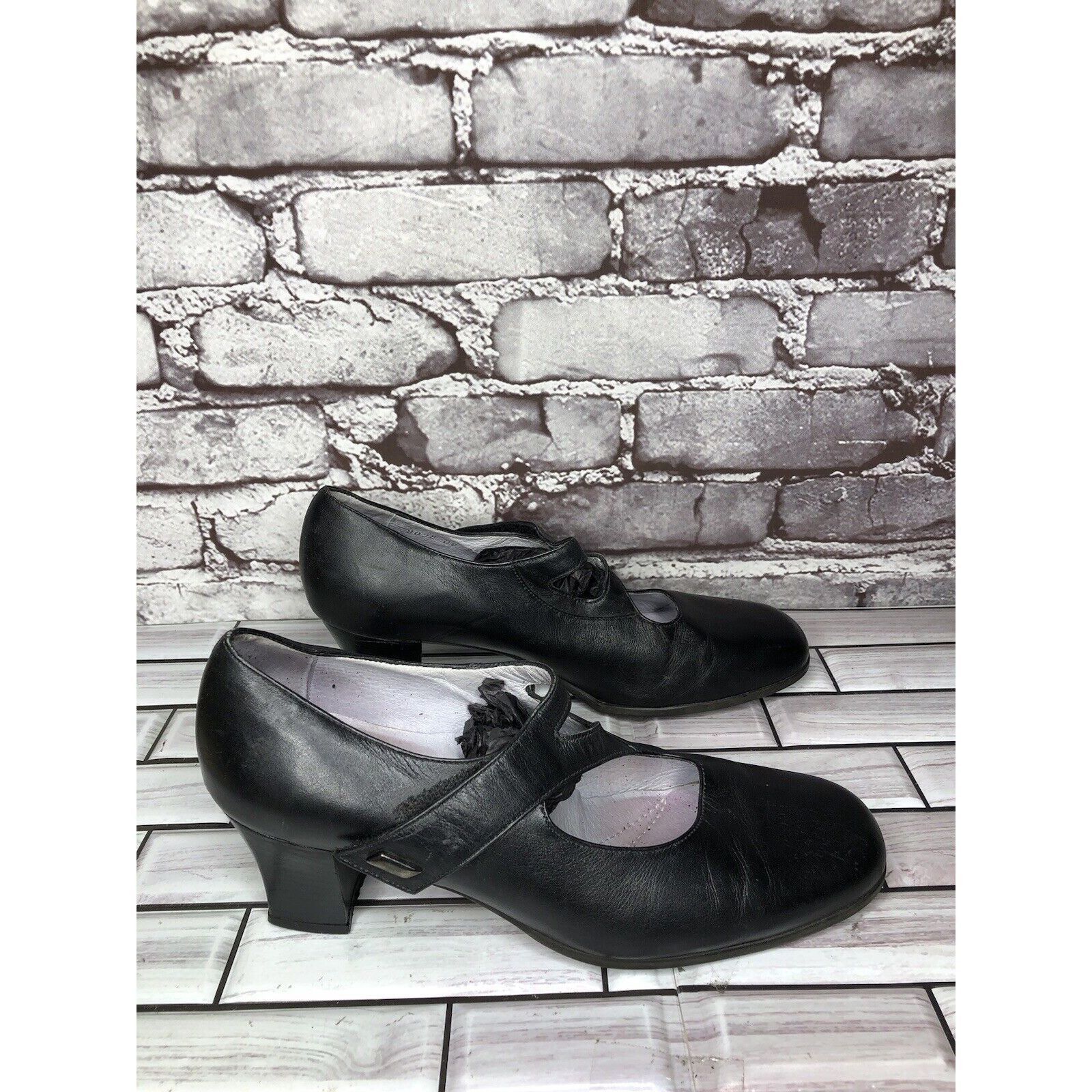 Beautiful Ful BeautiFeel Black Leather MaryJane Comfort Casual Pump Heels Size US 8.5 / IT 38.5 - 17 Thumbnail