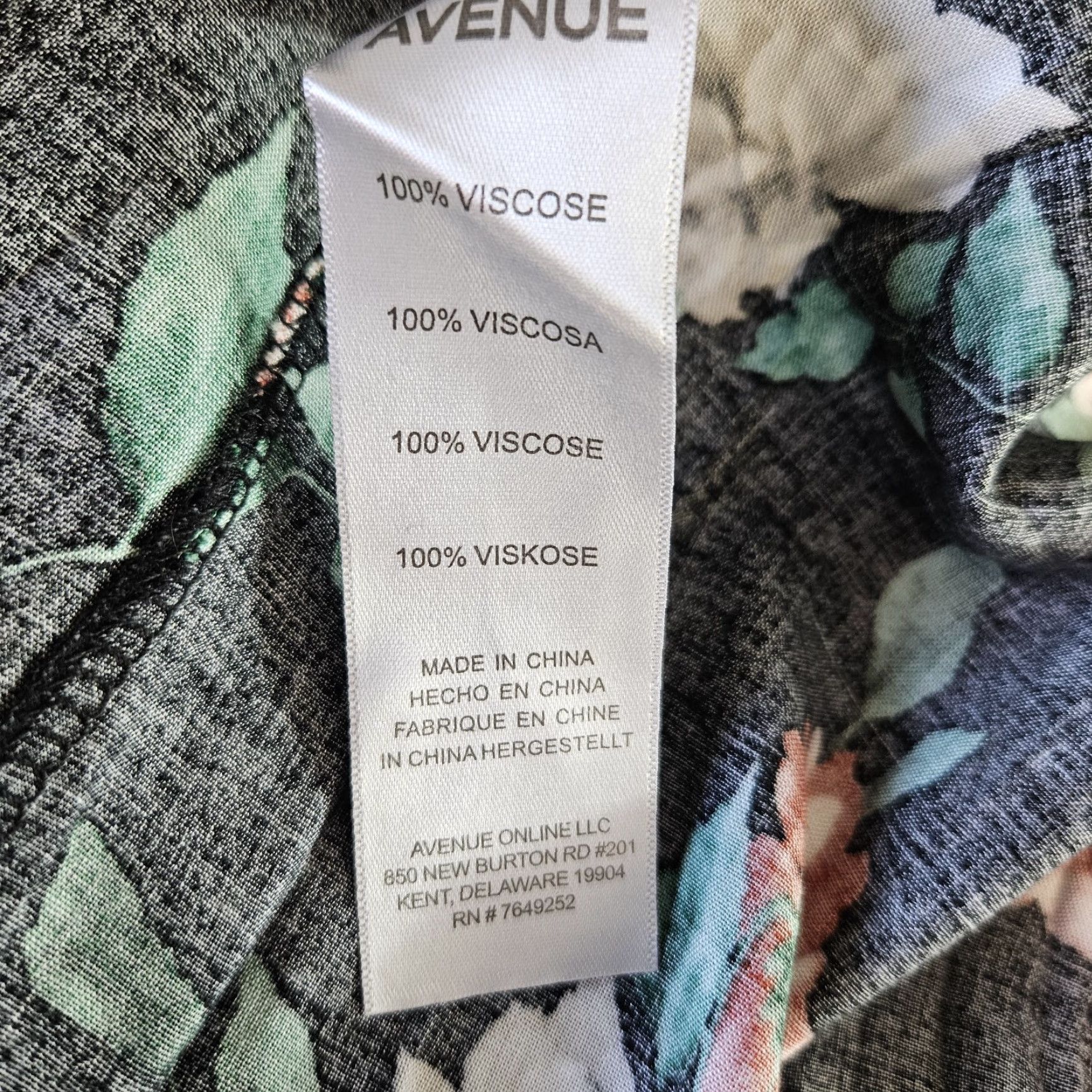 Avenue Avenue Dress Womens Midi Floral V-Neck Black Green Plus 18/20 Size XXL / US 16-18 / IT 52-54 - 4 Thumbnail