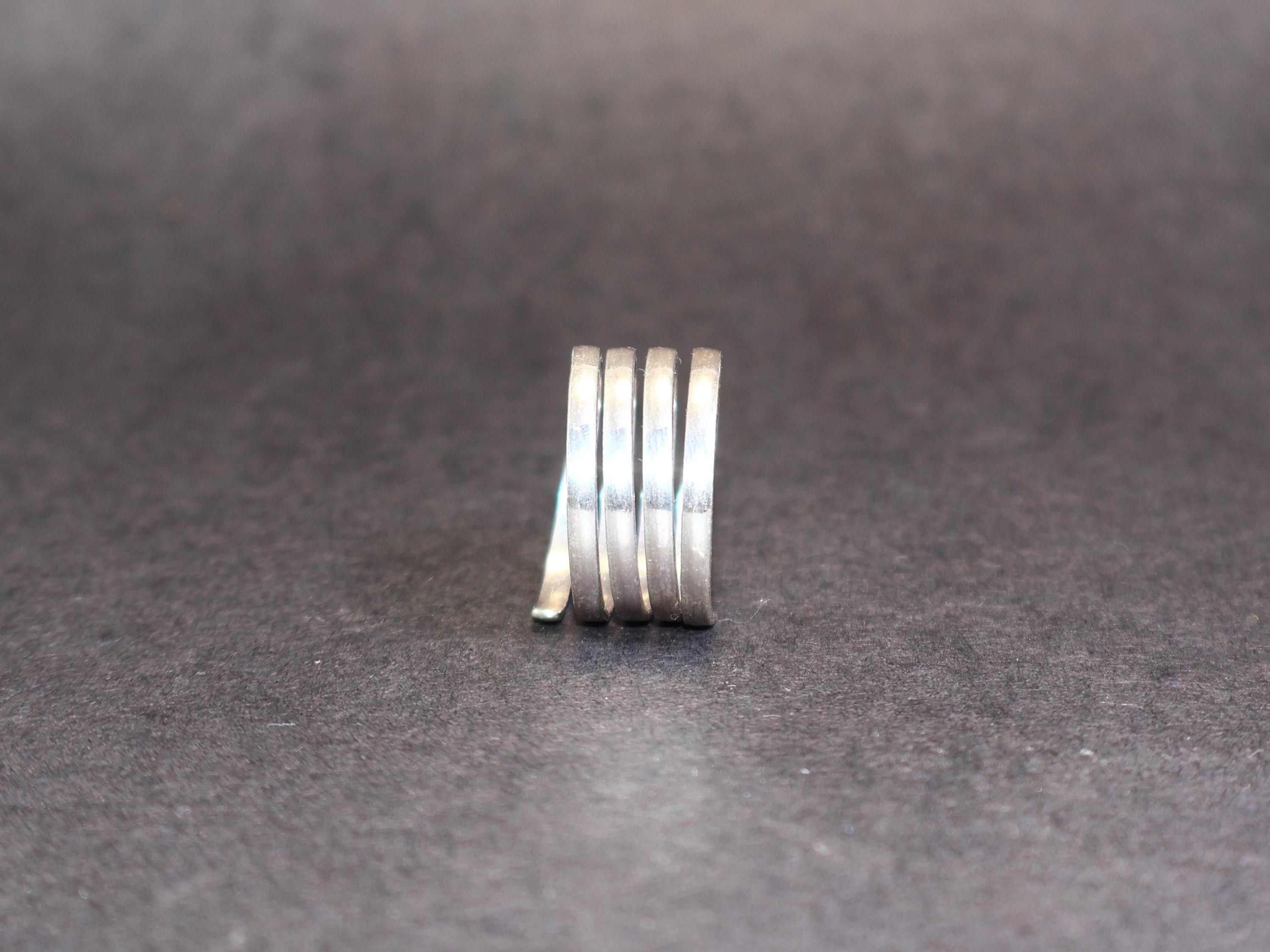 Handmade Spiral Band Ring, Sterling Silver Handmade Adjustable Ring, Size ONE SIZE - 6 Thumbnail