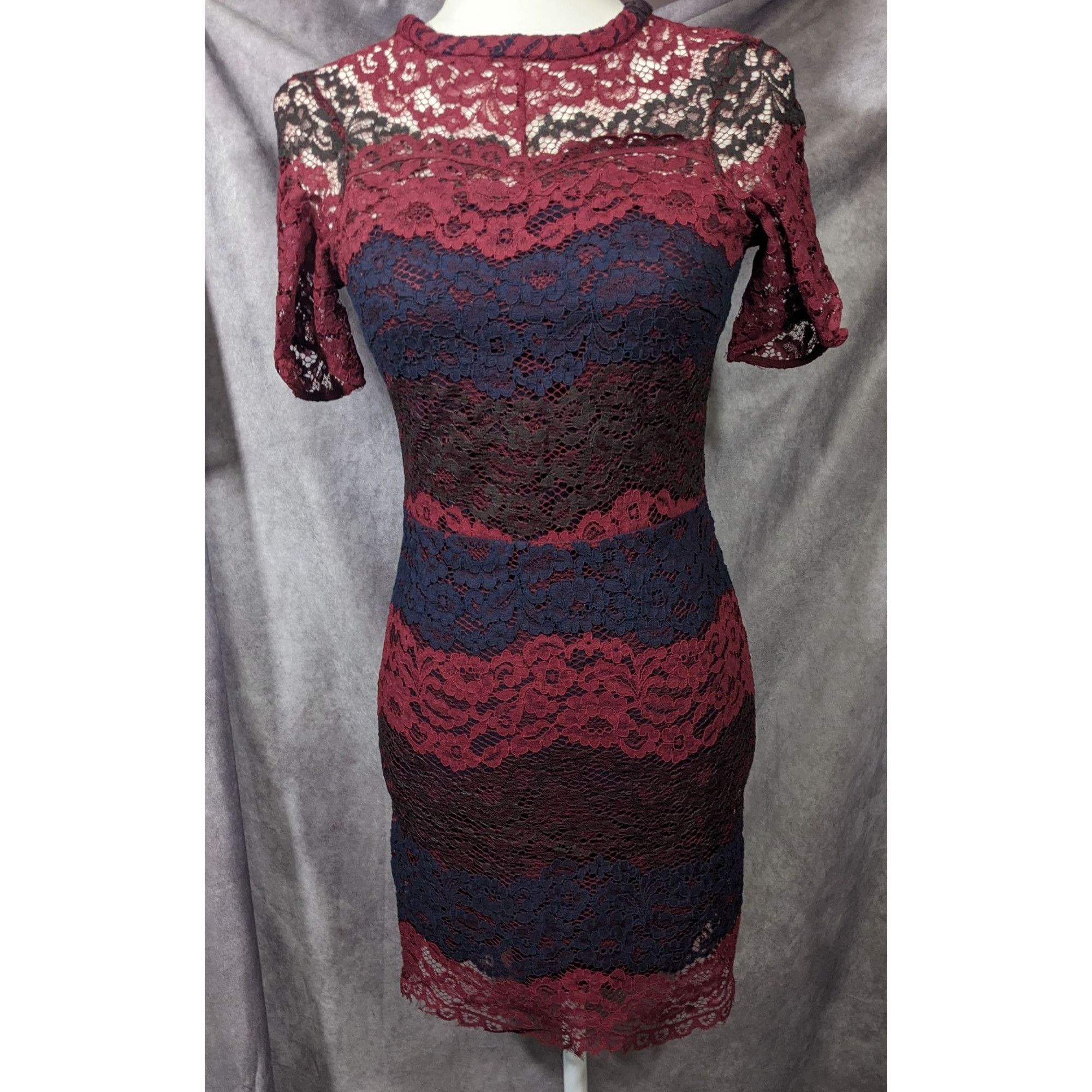 Sandro Sandro Paris Red Black And Blue Lace Dress Size Small Size S / US 4 / IT 40 - 5 Thumbnail
