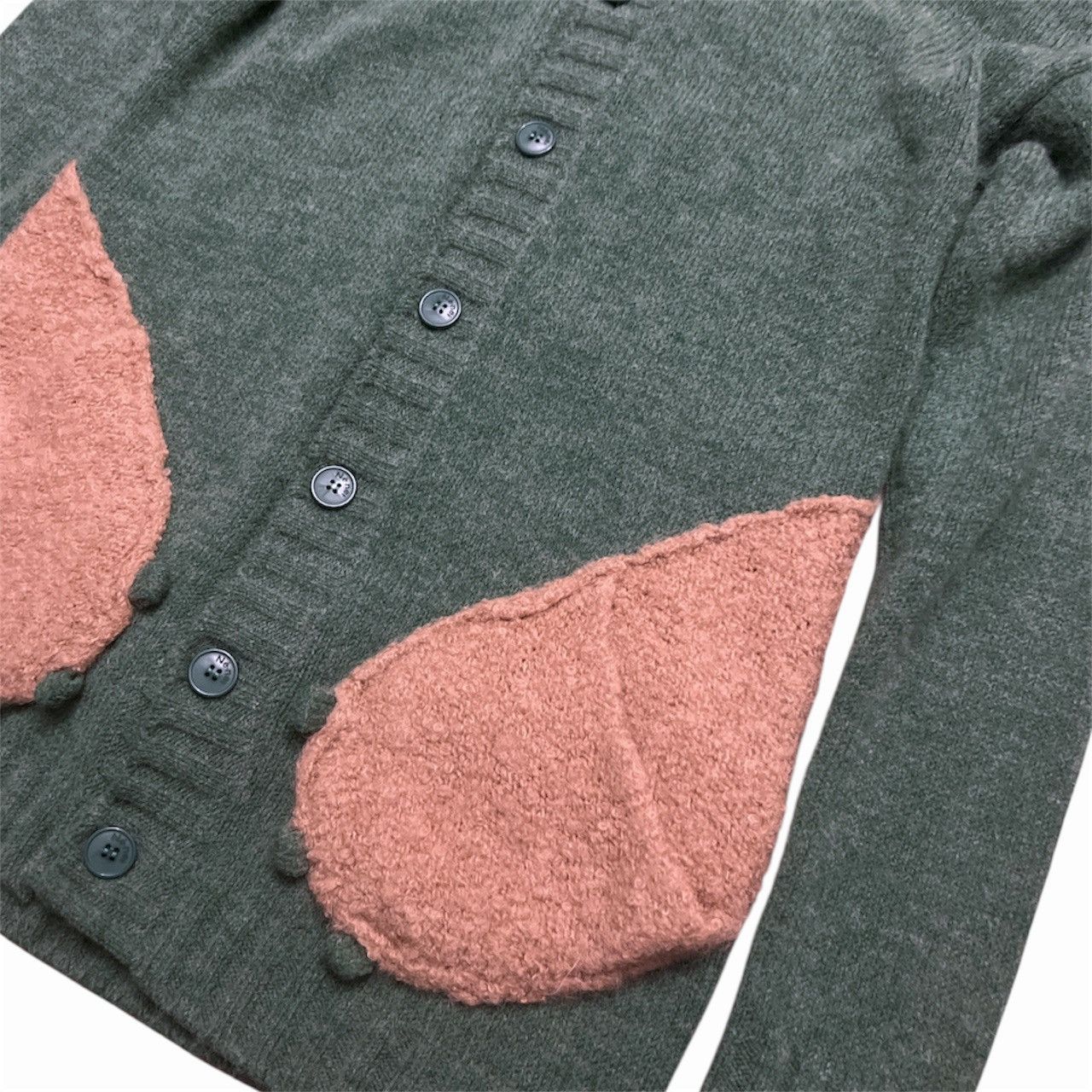 Ne-Net Ne-net Green and Brown Bear Ear Knit Cardigan Hoodie Size M / US 6-8 / IT 42-44 - 4 Thumbnail