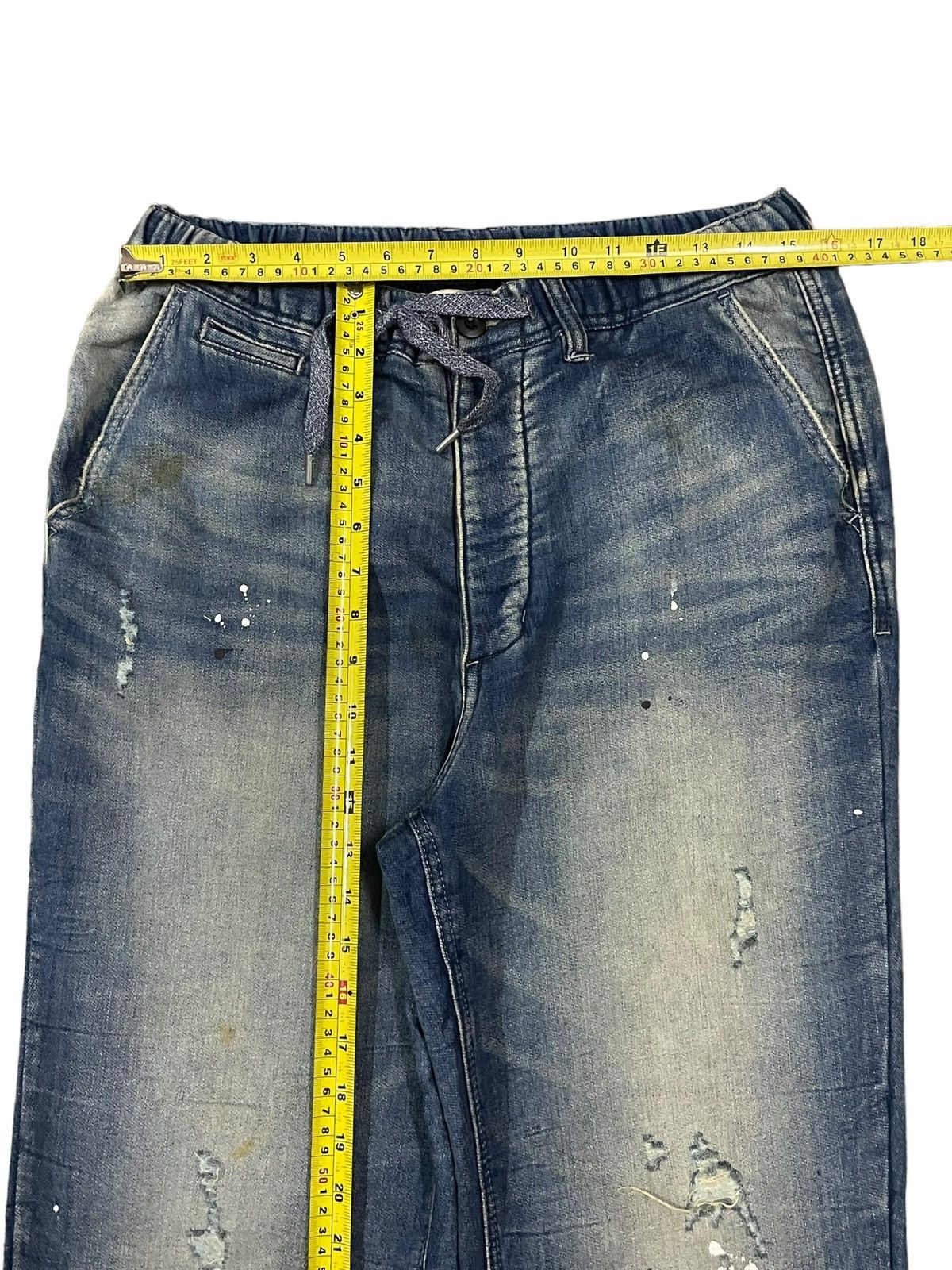 Japanese Brand Oblekt Japan Paint Splatter Ezy Denim Style Distressed Pants Size US 31 - 13 Thumbnail