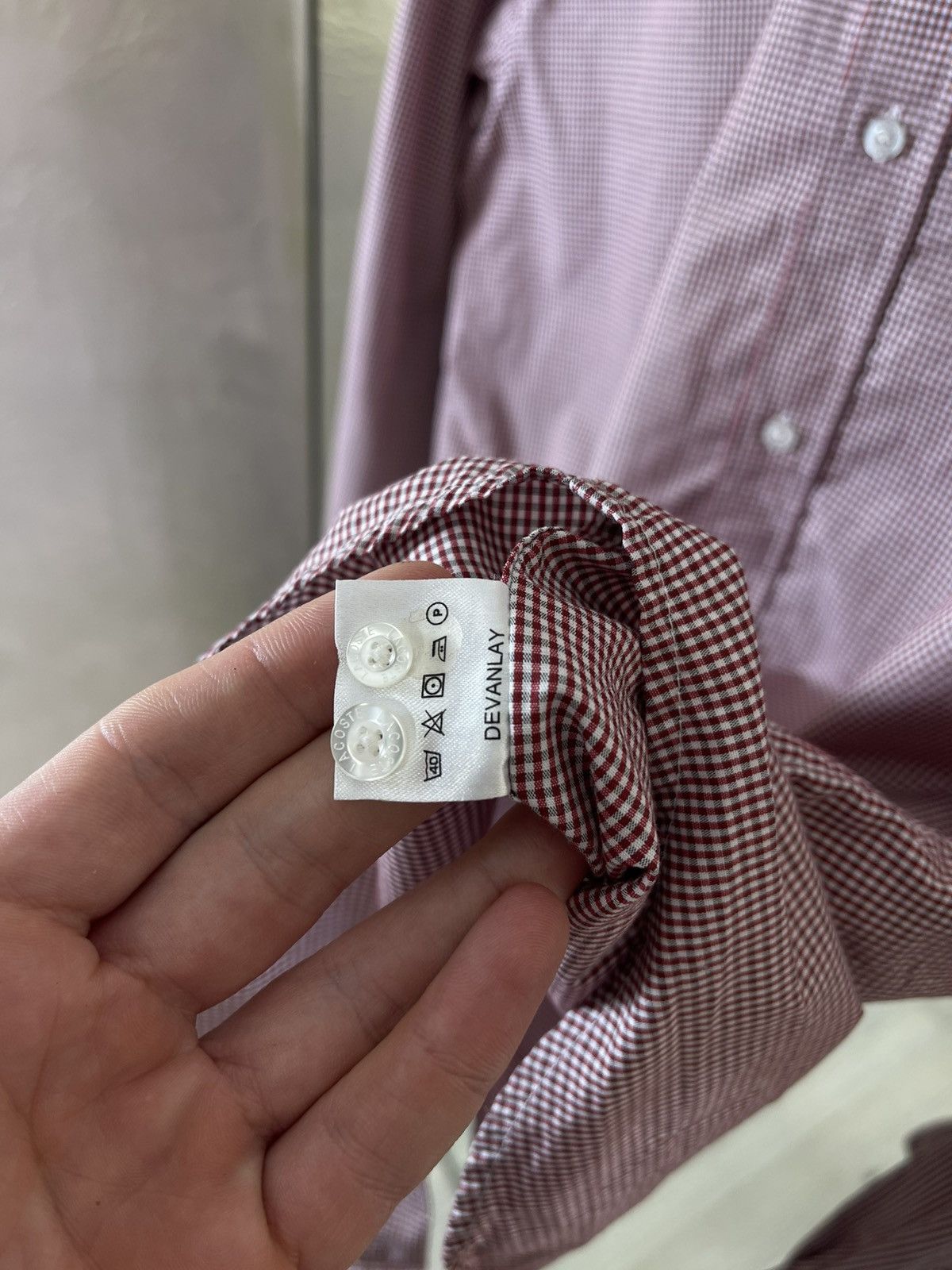 Lacoste Lacoste Slim Fit Gingham Button-Down Shirt | Red/White Size US L / EU 52-54 / 3 - 9 Thumbnail