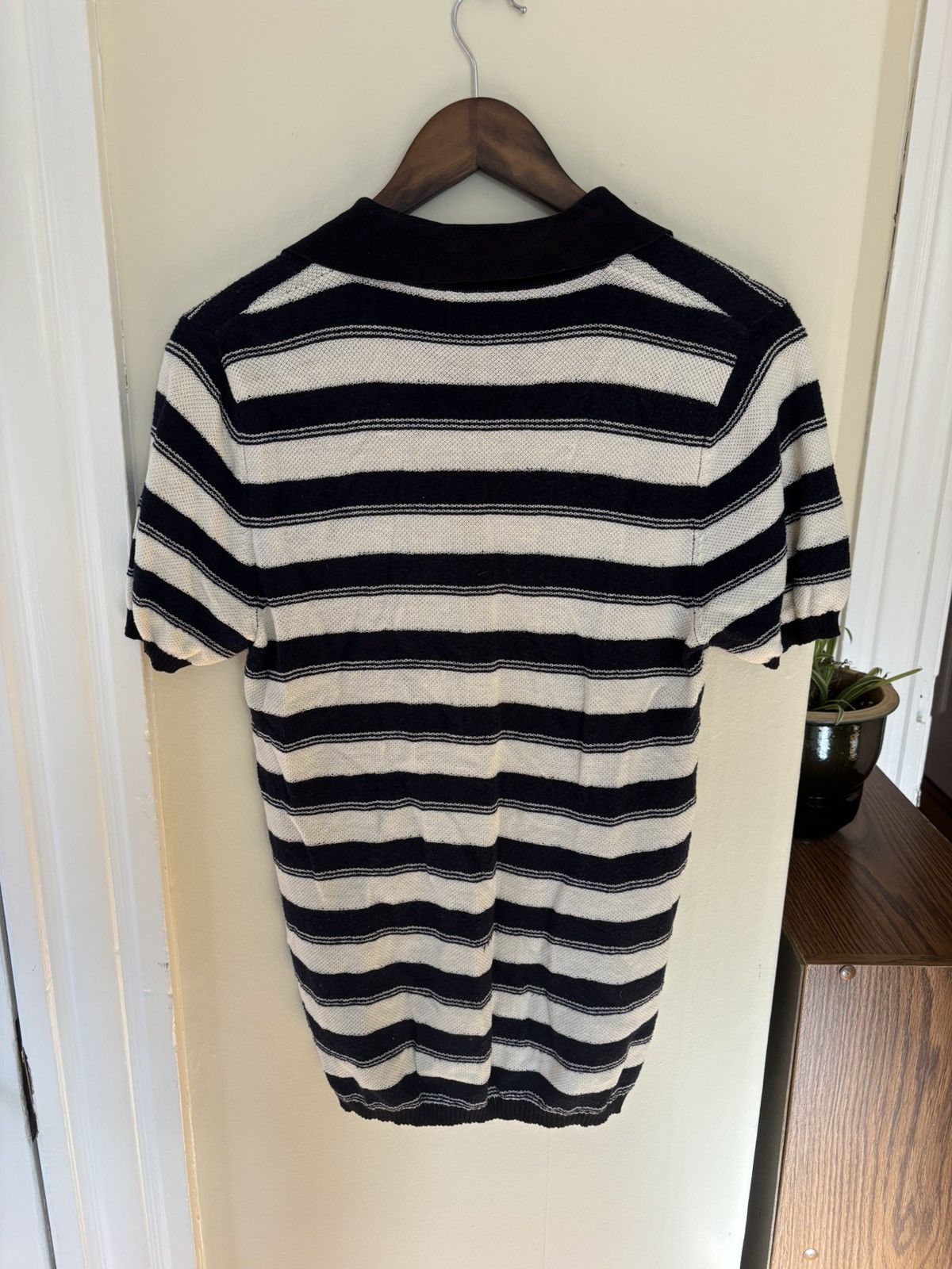 Lardini Slim-Fit Knit Stripe Polo Shirt Italy (Navy/White) Size US M / EU 48-50 / 2 - 7 Thumbnail