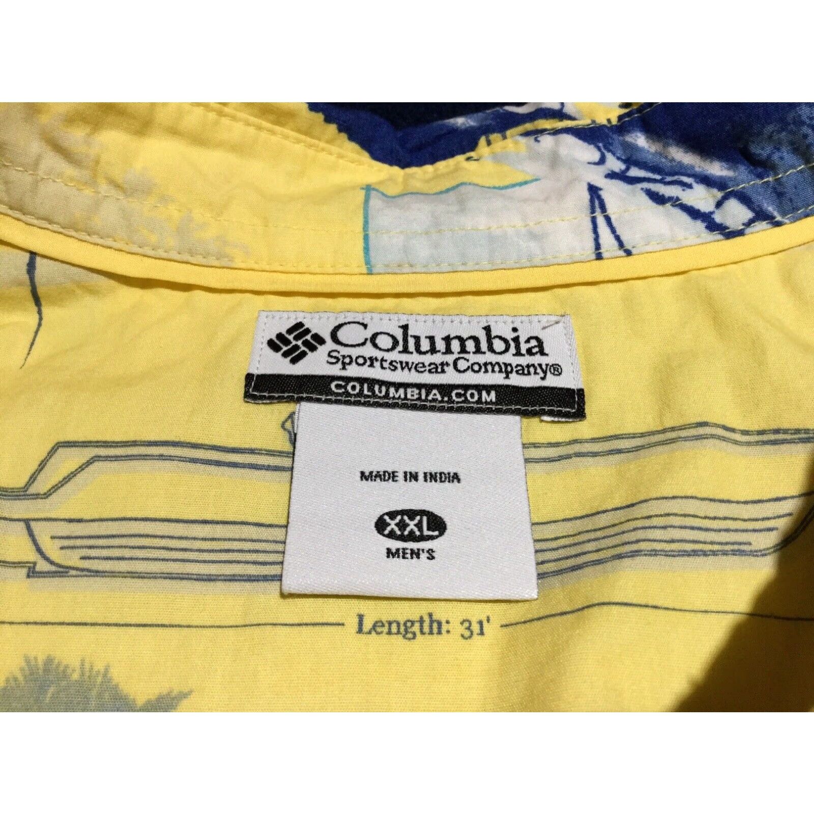 Vintage Columbia Mens Short Sleeve Yellow Fish Print Button Front Shirt 2XL Size US XXL / EU 58 / 5 - 4 Thumbnail