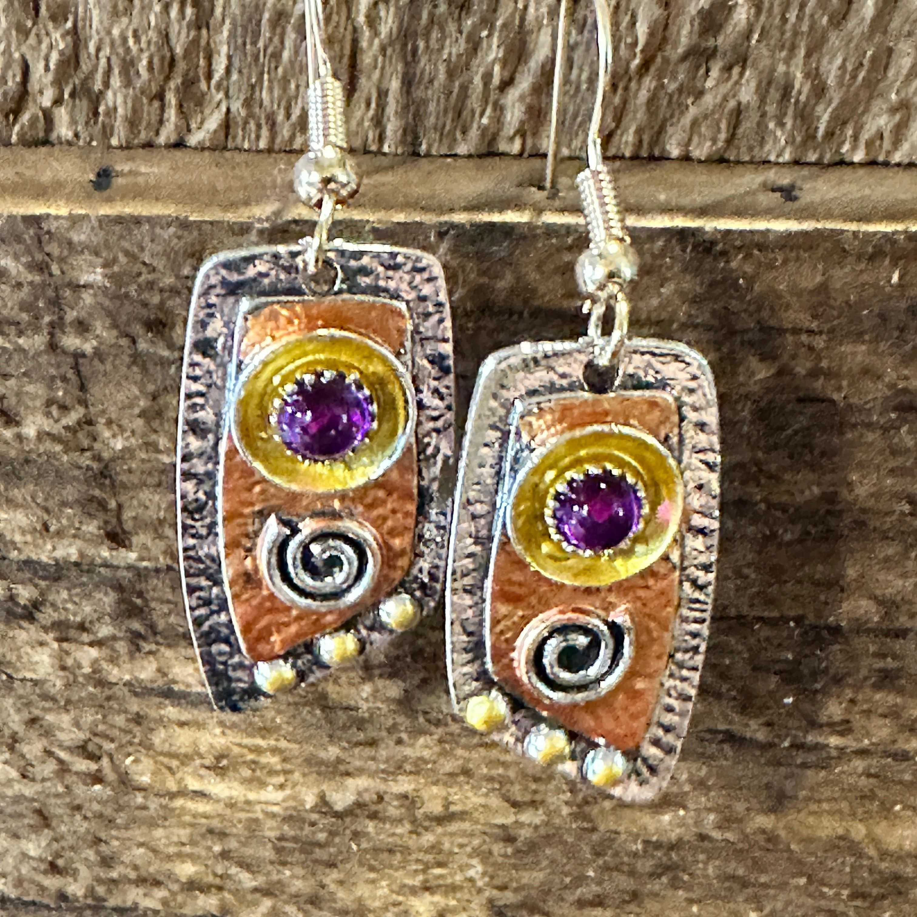 Other Handcrafted Bohemian Vintage Copper Dangle Earring, Retro Et Size ONE SIZE - 4 Thumbnail