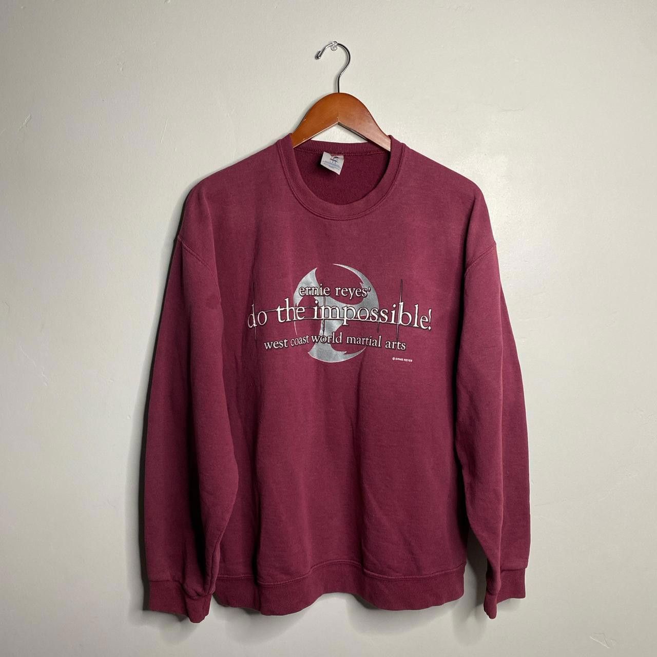 Vintage Burgundy and silver crewneck sweatshirt size large Size US L / EU 52-54 / 3 - 1 Thumbnail