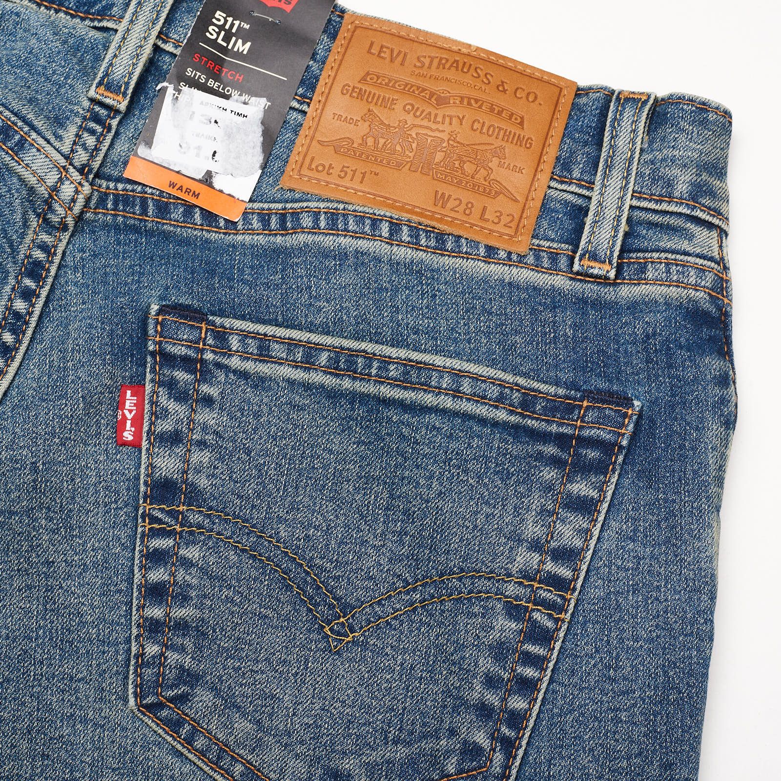 Levi's LEVI'S Premium 511 Slim Flex Eco Lyocell Big E Jeans Size US 29 - 2 Thumbnail