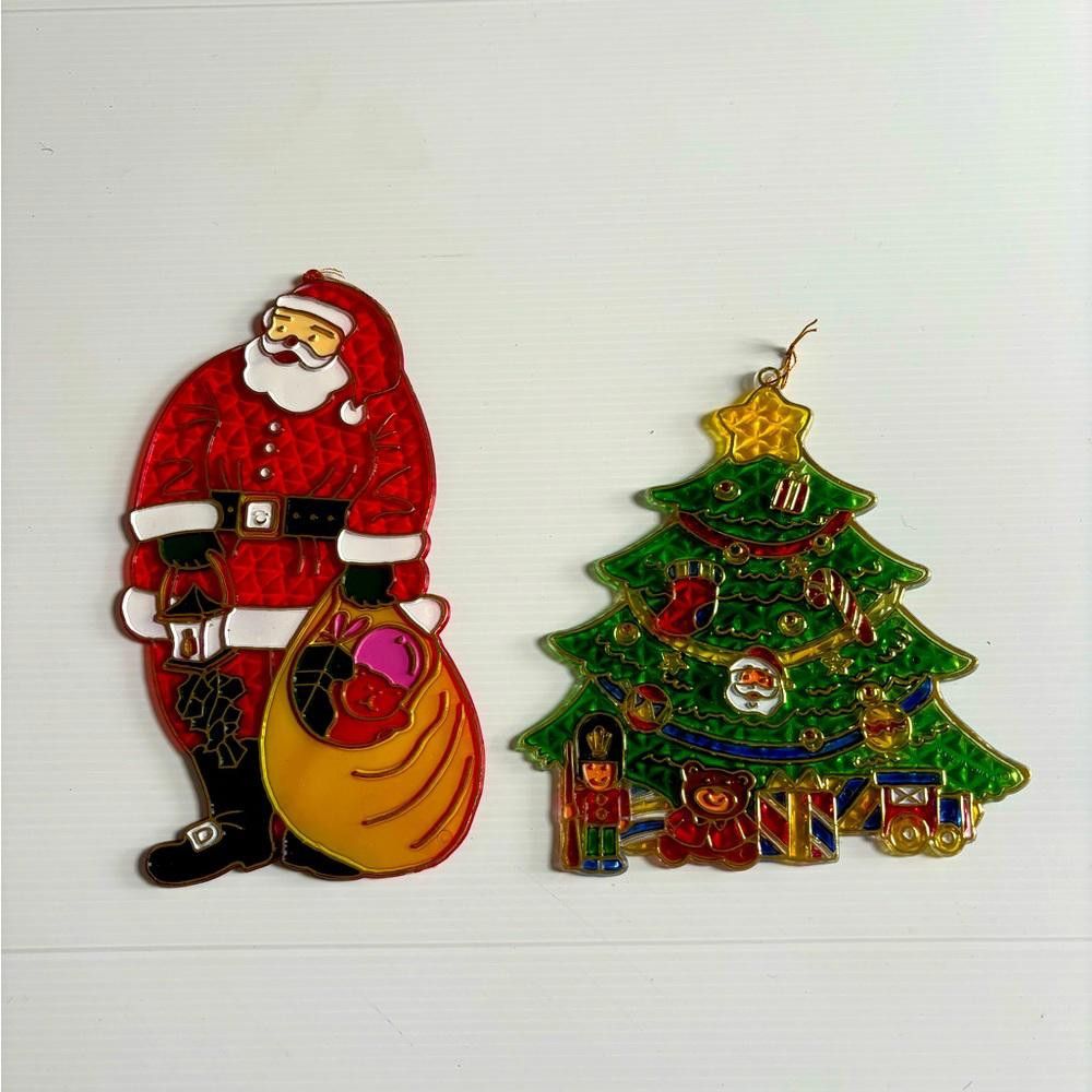 Designer Vintage Christmas Plastic Stained Glass Size ONE SIZE - 1 Thumbnail