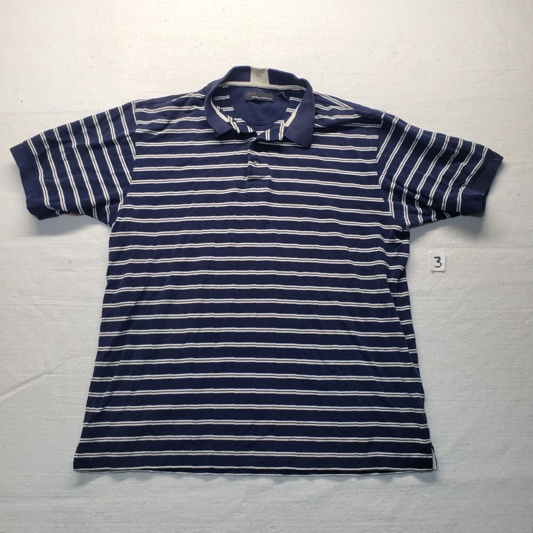 Vintage GREG NORMAN Striped Golf Polo Shirt Adult Men's XL Blue Size US XL / EU 56 / 4 - 2 Thumbnail