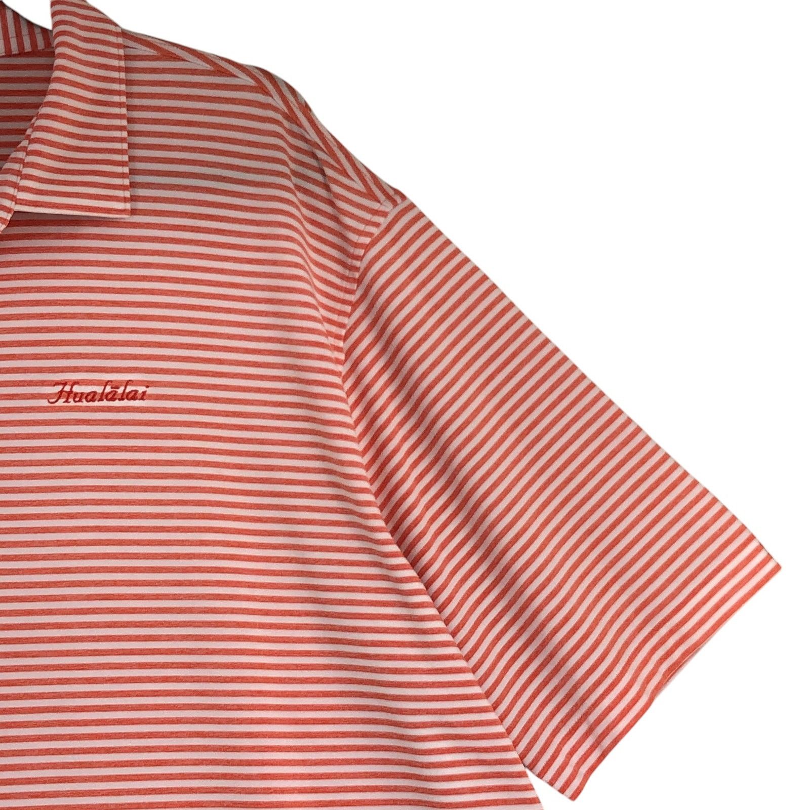 Peter Millar Peter Millar Size XXL Polo Shirt Striped Orange Hualalai Size US XXL / EU 58 / 5 - 7 Thumbnail