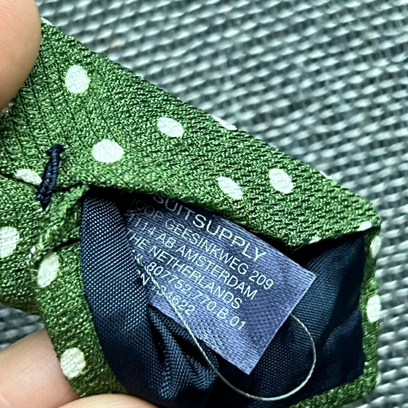 Suitsupply SUITSUPPLY Mens 100% Silk Green Tie Polka Dot Size ONE SIZE - 5 Thumbnail