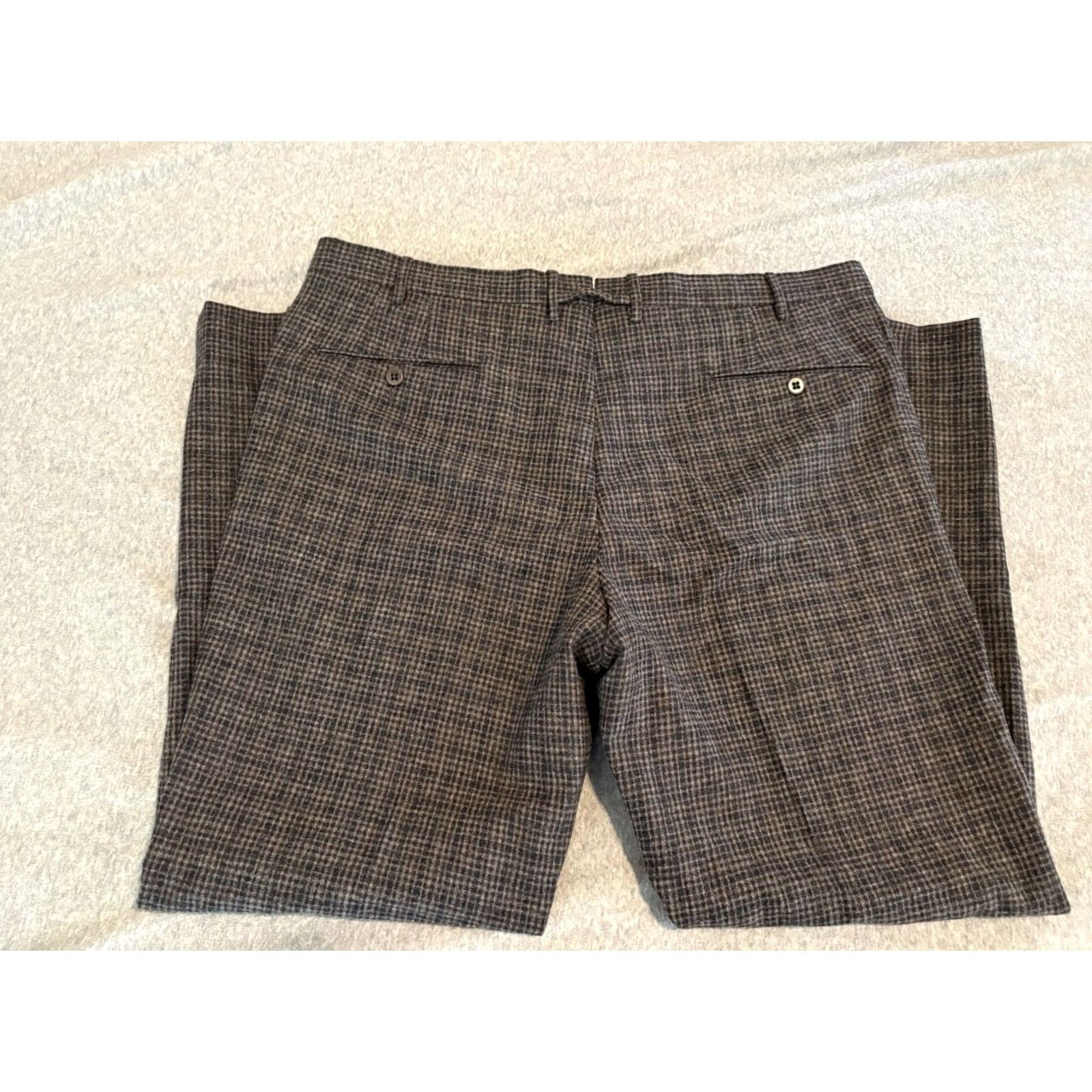Zanella Zanella Dress Pants Mens 40 Flat Front Brown Cashmere Wool Made in Italy Size US 40 / EU 56 - 5 Thumbnail