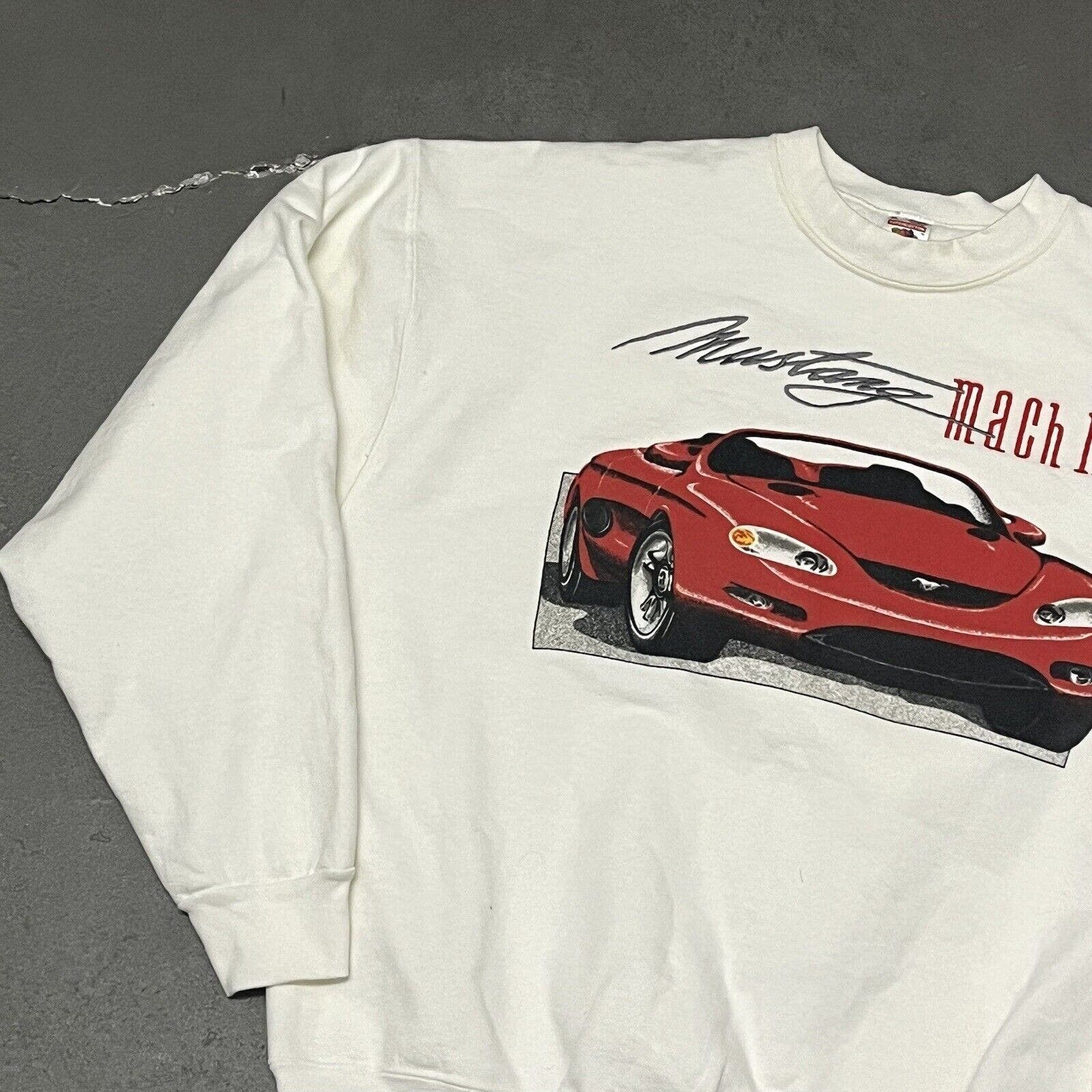 Fruit Of The Loom × Vintage VTG 1990’s FOTL Mach III Mustang Graphic Crewneck Sweater XL Size US XL / EU 56 / 4 - 3 Thumbnail