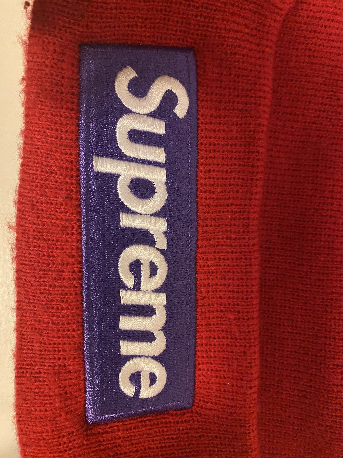 Supreme Supreme Purple Box Logo Red Beanie Size ONE SIZE - 2 Thumbnail