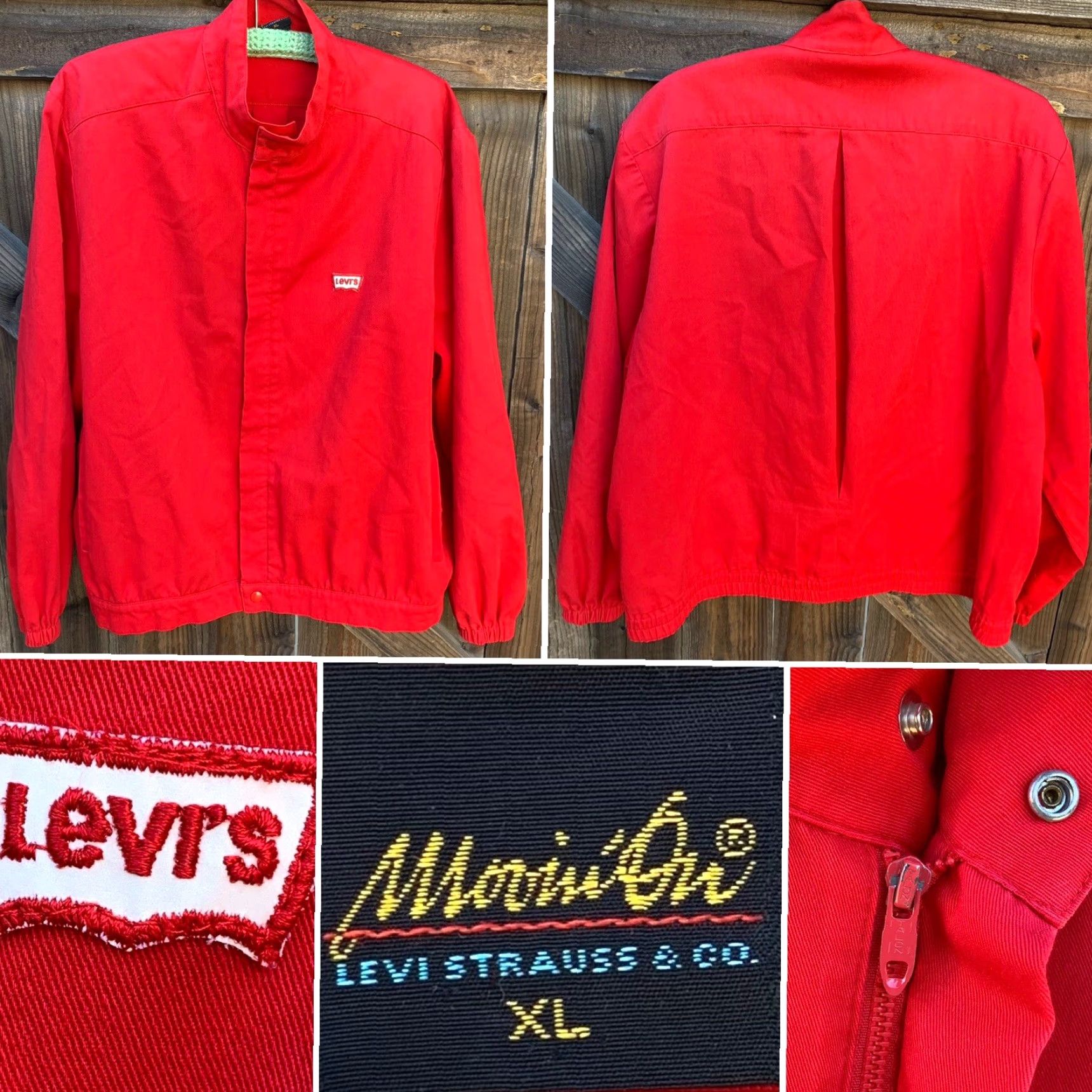 Levi's VINTAGE Levi's jacket red with logo on chest Talon zipper XL Mens Jacket Size US XL / EU 56 / 4 - 7 Thumbnail