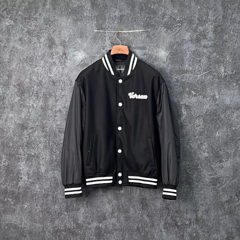 Versace Versace Black baseball collar jacket Size US L / EU 52-54 / 3 - 1 Thumbnail