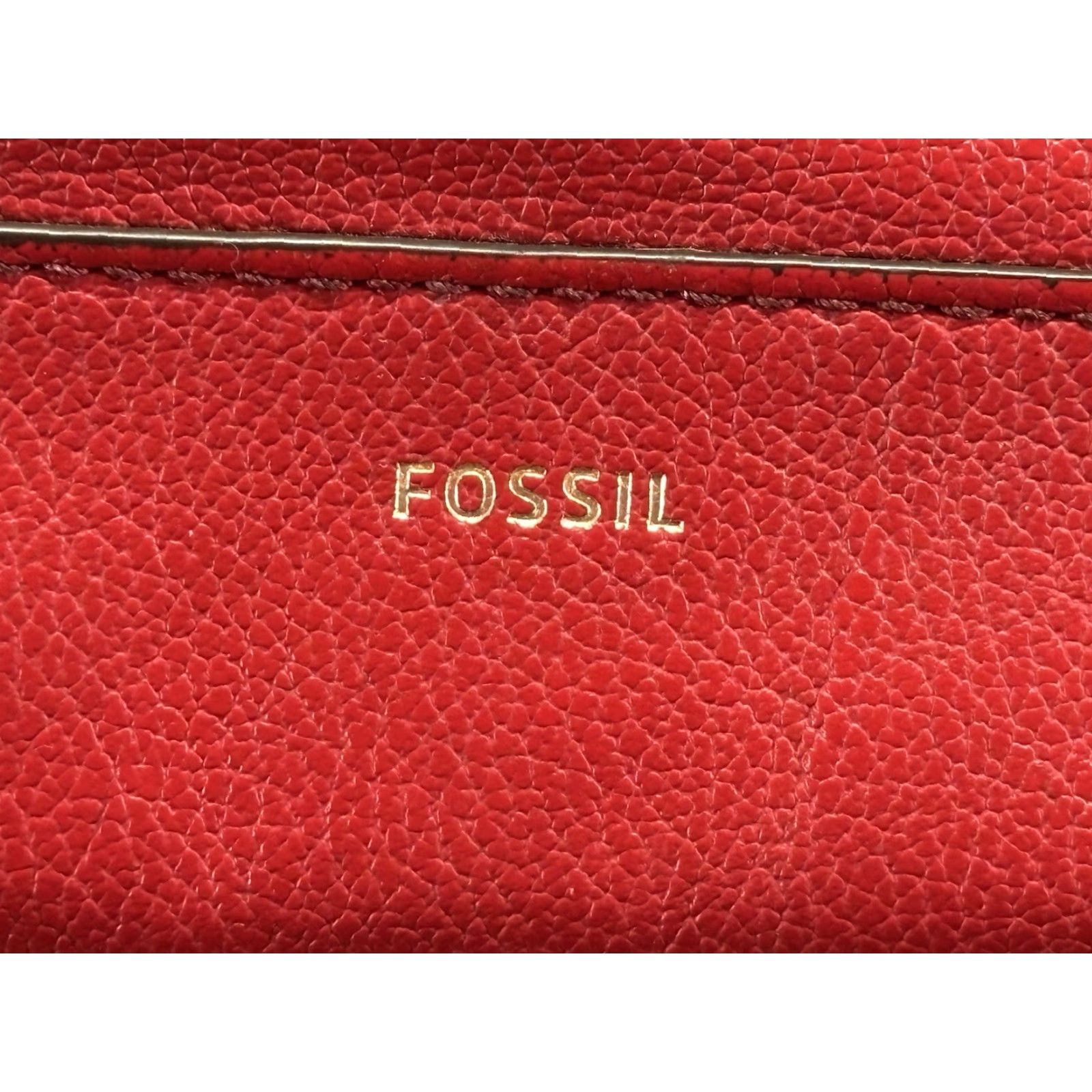 Fossil VINTAGE Fossil Kinley Crossbody Crossbody Bag Red Leather Adjustable Strap Womens Medium 10in 9in Bag Width Zip Size ONE SIZE - 3 Thumbnail
