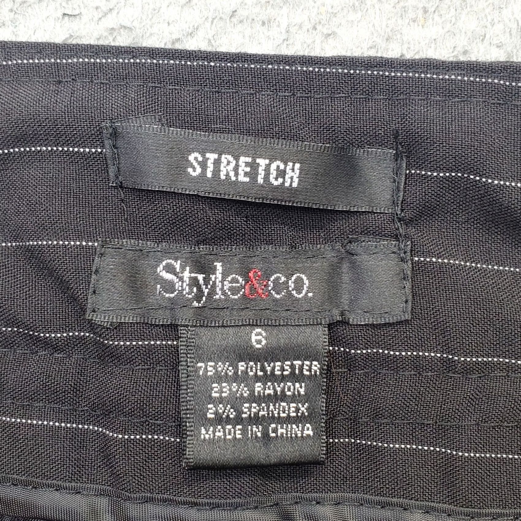 Vintage Style&co. Dress Pants Womens Size 6 Multi Pinstripe Stretch Flat Front Ankle Button Size 28" / US 6 / IT 42 - 6 Thumbnail