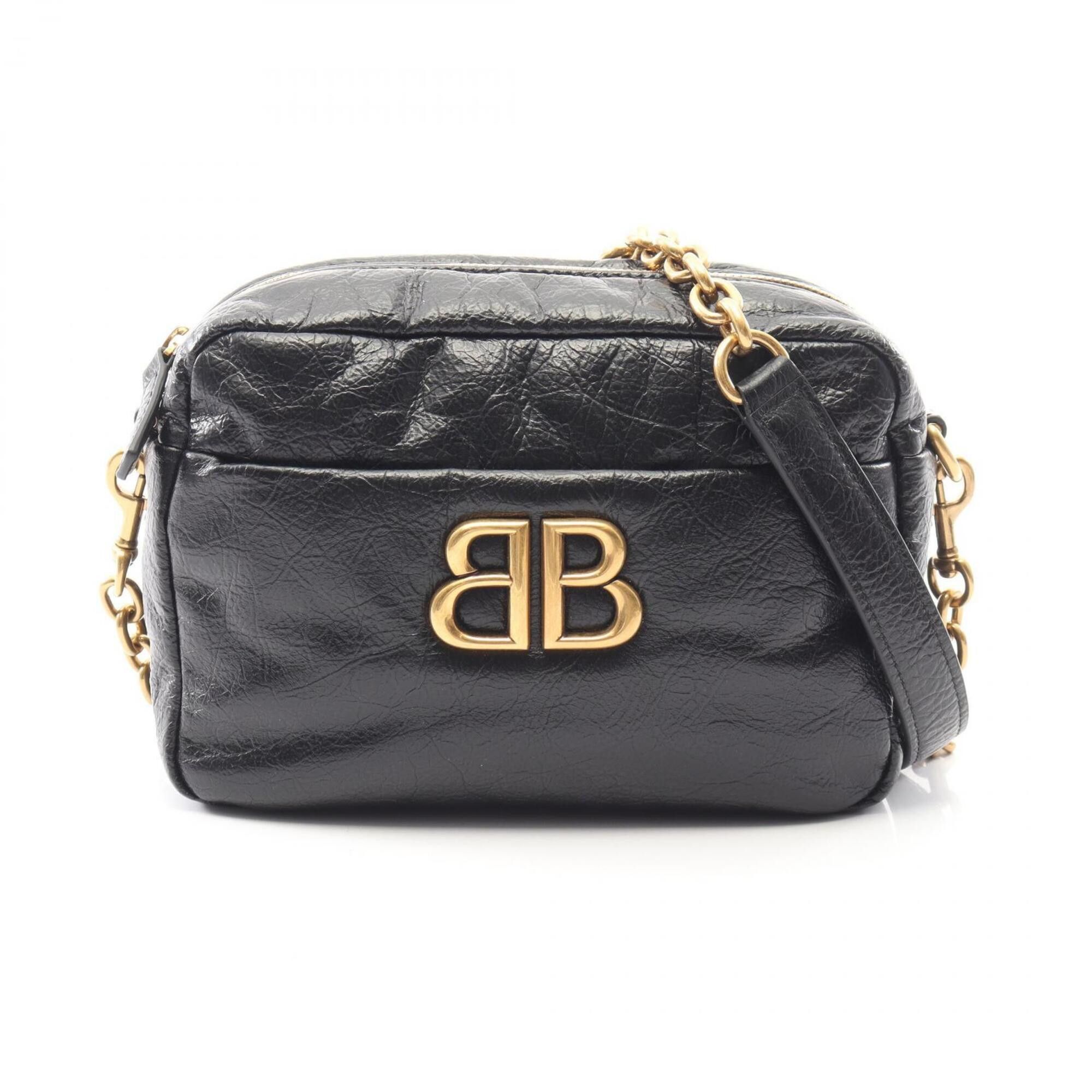Balenciaga Balenciaga MONACO XS Camera Bag, Shoulder Handbag, Leather, Women's, Black (806459) Size ONE SIZE - 1 Thumbnail