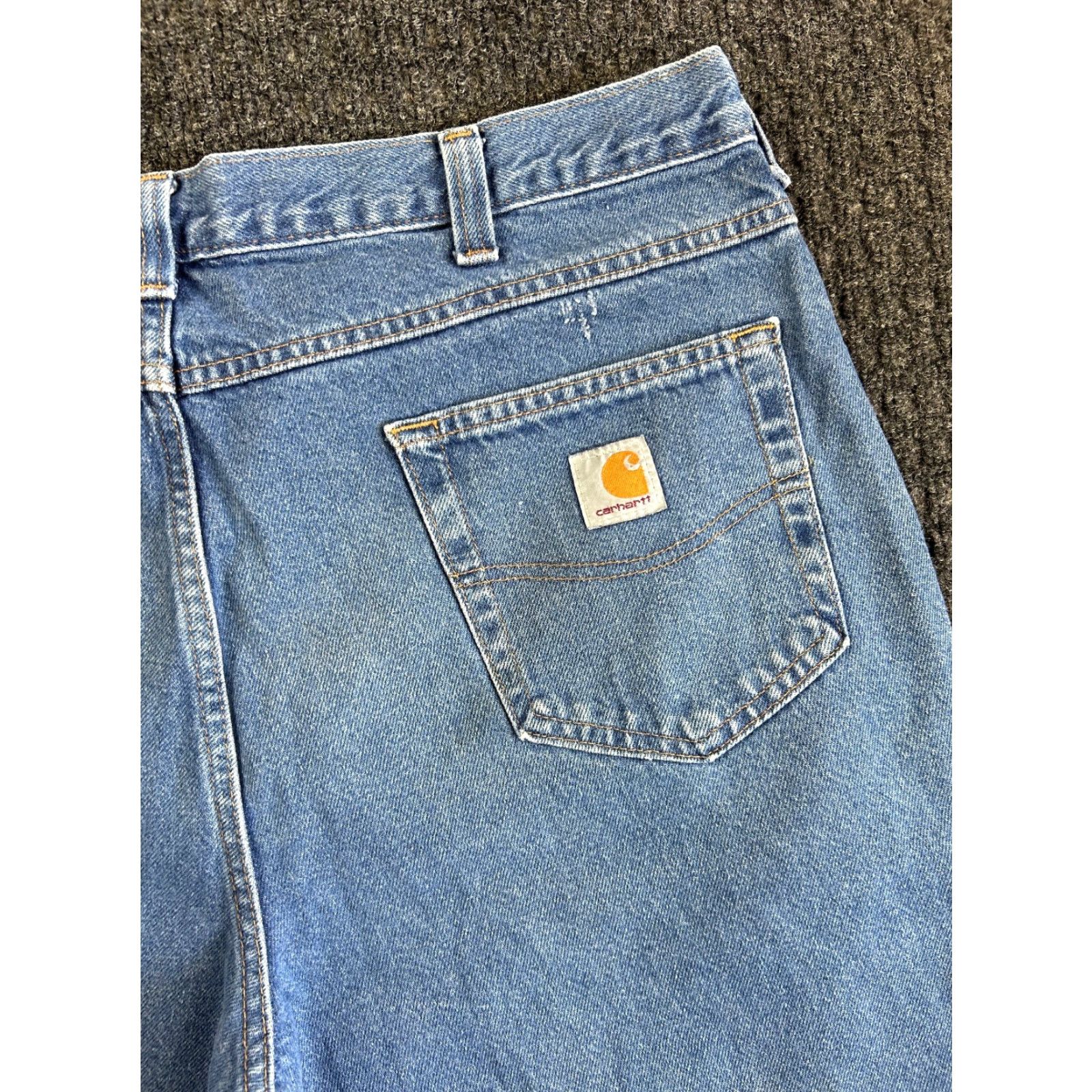 Carhartt VINTAGE Carhartt Jeans Relaxed Fit Baggy 38 x 30 Denim Blue 80s 90s Grunge Logo USA Mens Jeans Size US 38 / EU 54 - 4 Thumbnail