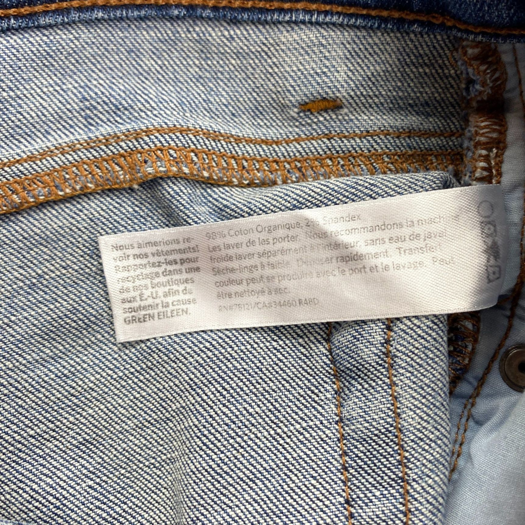 Eileen Fisher Eileen Fisher Jeans Womens 10 Blue Straight Leg Distress Stretch Denim USA Made Size 32" / US 10 / IT 46 - 6 Thumbnail