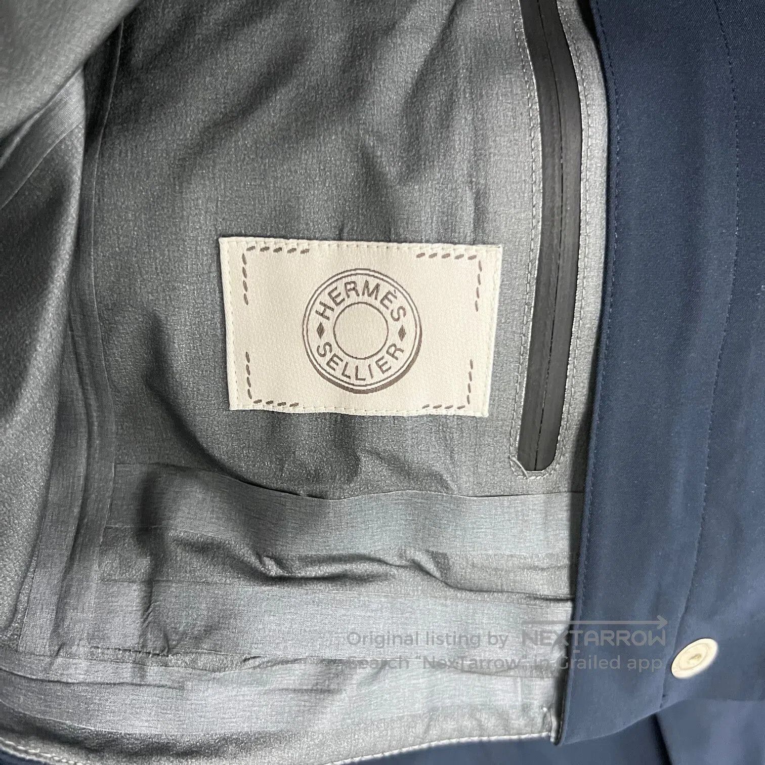 Hermes Hermes Bluish-black, adhesive-coated outdoor jacket| Size XS / US 0-2 / IT 36-38 - 5 Thumbnail
