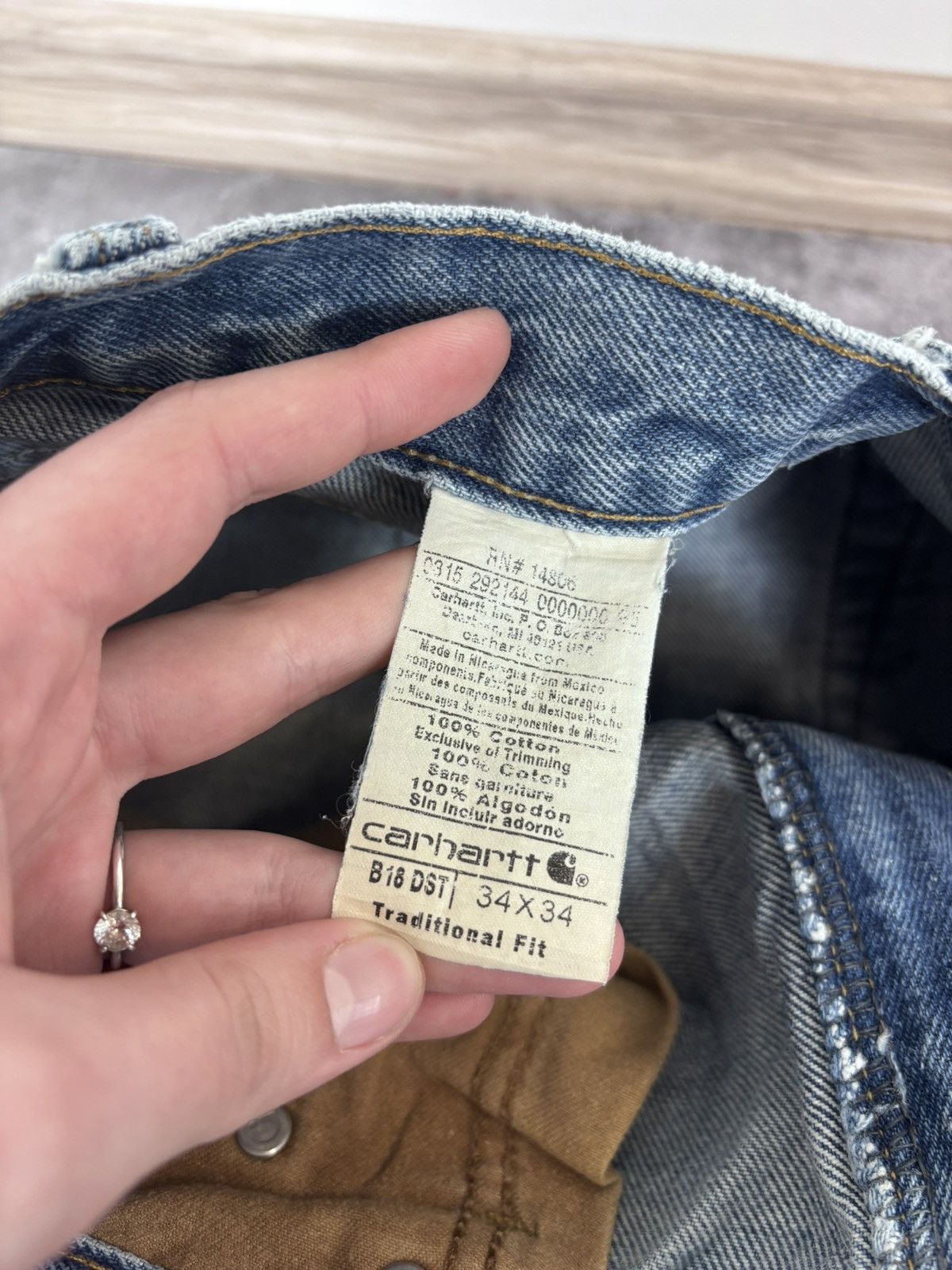 Carhartt Carhartt Men’s Denim Jeans Faded Blue USA Workwear B18 DST Size US 34 / EU 50 - 21 Thumbnail