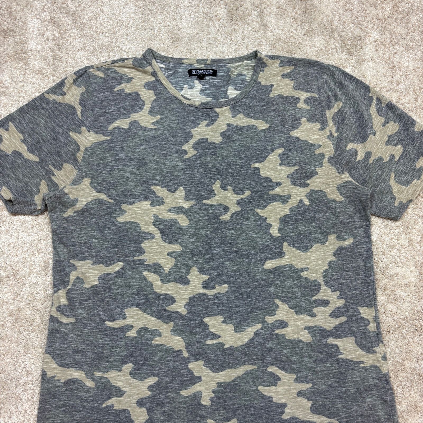 Elwood Elwood Camo Curve Hem Slub Cotton T Shirt Men's Large Size US L / EU 52-54 / 3 - 2 Thumbnail