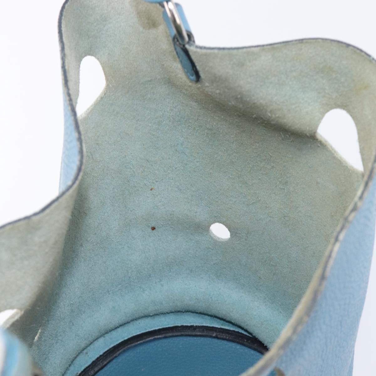 Hermes HERMES Manjoire Shoulder Bag Leather Light Blue Silver Auth Size ONE SIZE - 21 Thumbnail