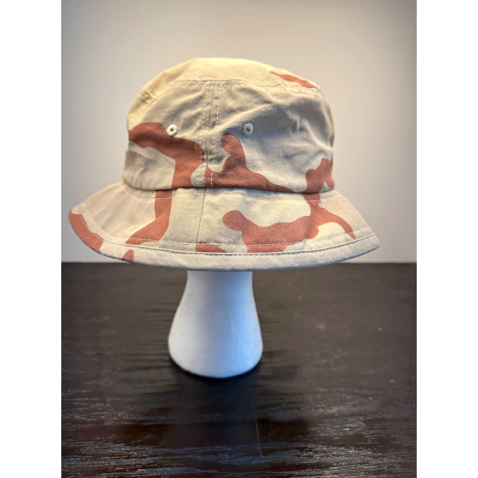 VINTAGE Undefeated Bucket Hat Men Small Beige Camo Casual Travel Sun Hip Hop Golf