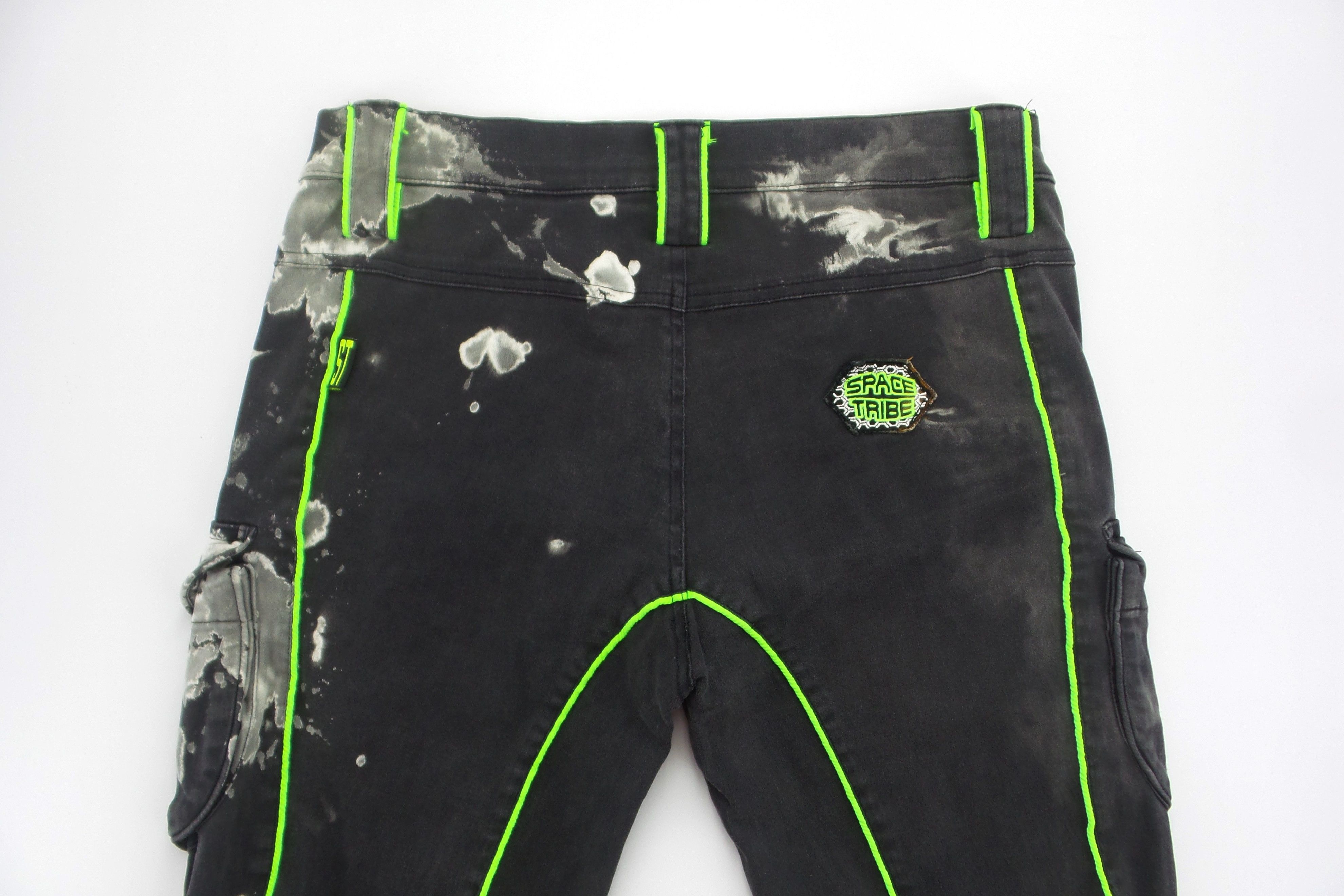 SPACE TRIBE Y2K Multi Pockets Flared Cargo Pants W31xL41