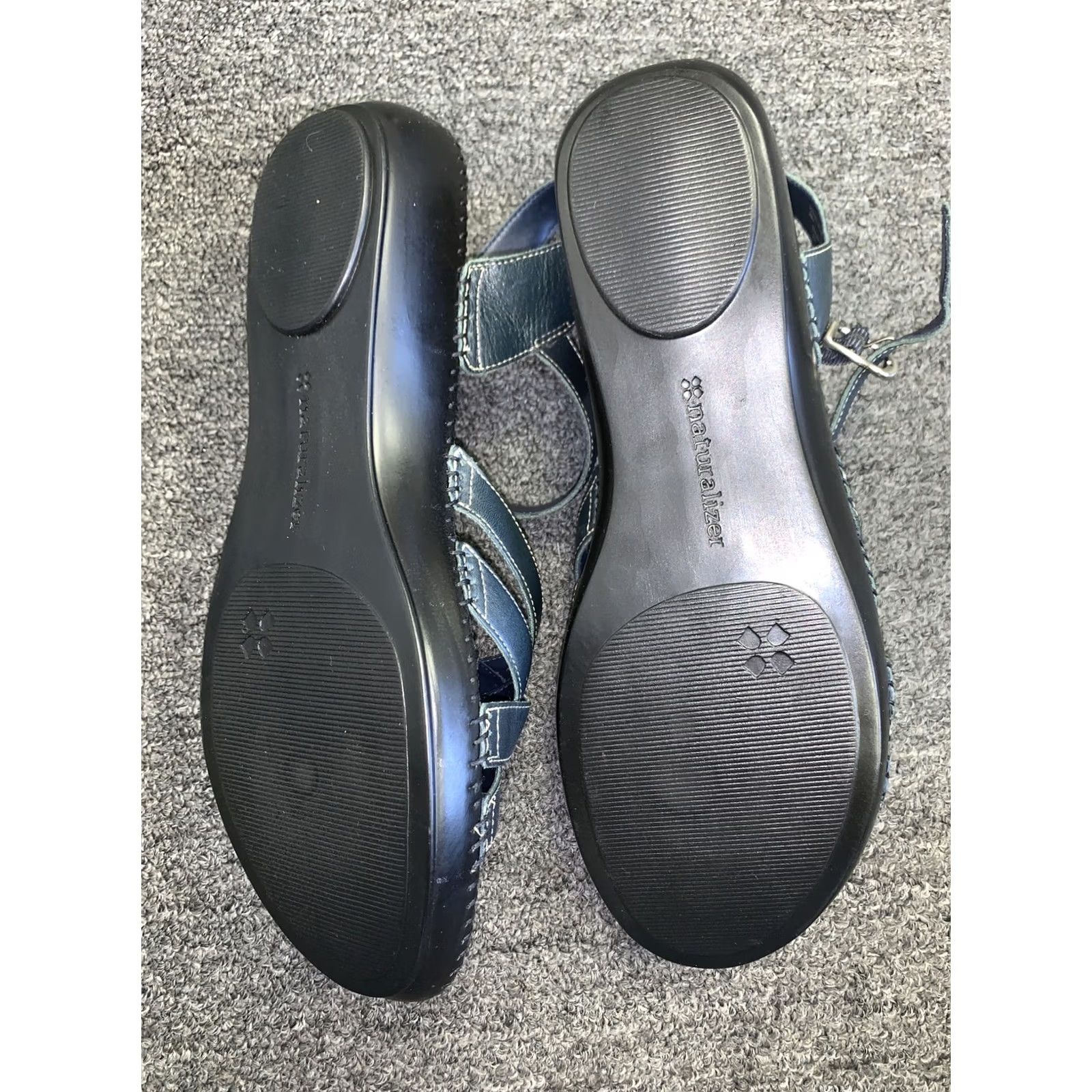 Naturalizer Naturalizer Sandal Womens Retta Navy Blue Leather Wedge Slingback Size 10 M Size US 8 / IT 38 - 3 Thumbnail