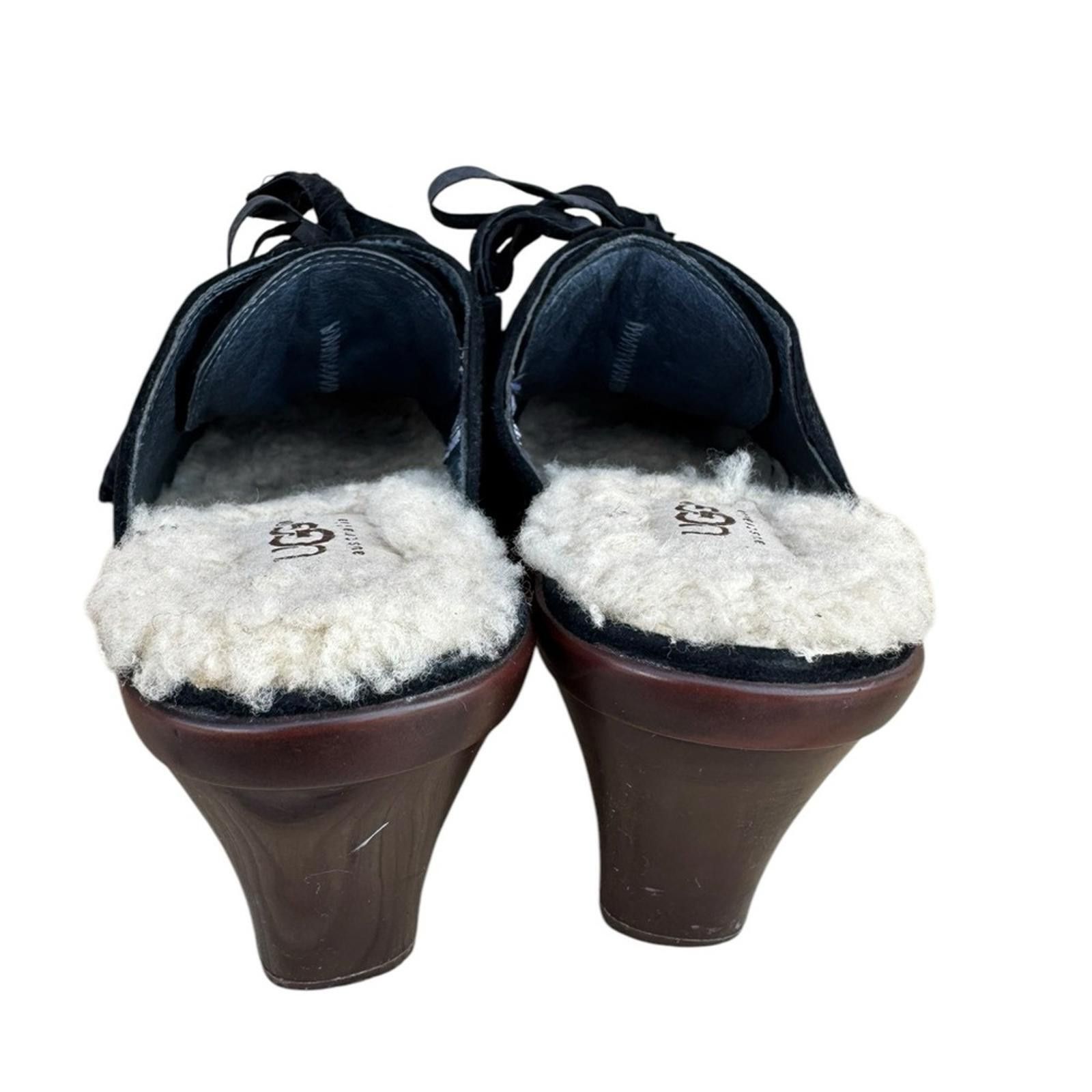Ugg UGG Black Suede Mules with Chunky Heel 7.5B Size US 7.5 / IT 37.5 - 2 Thumbnail