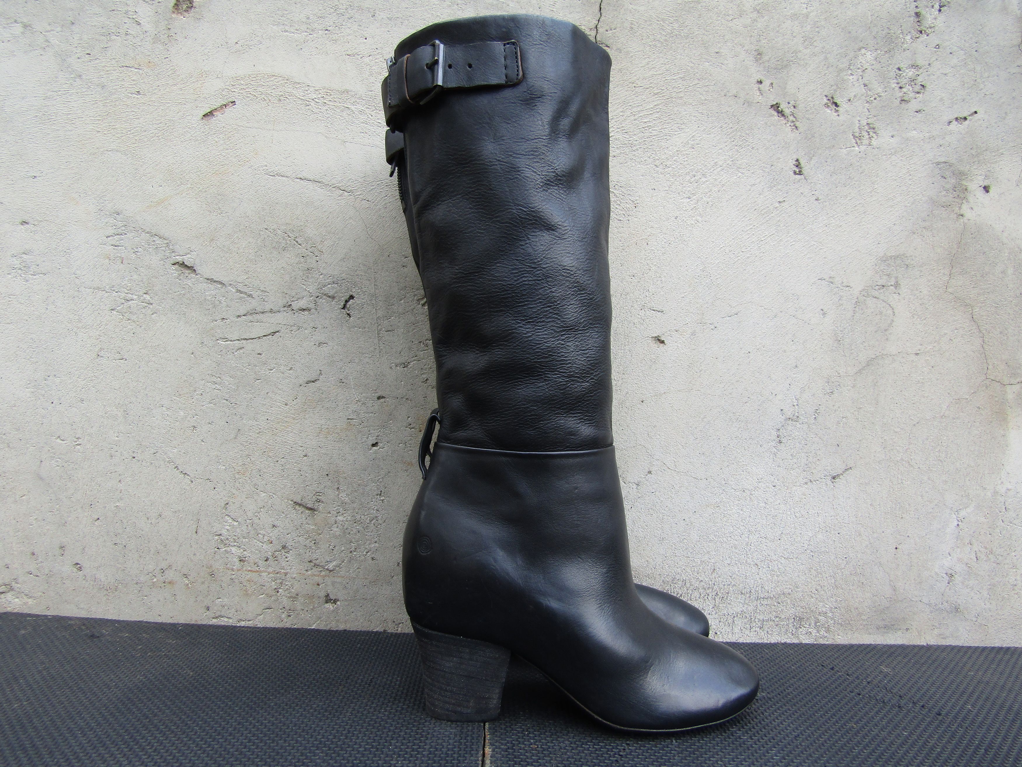 Marsell Marsell Tall Boots Buckle Women Black Leather Block Heel Size US 7.5 / IT 37.5 - 8 Thumbnail