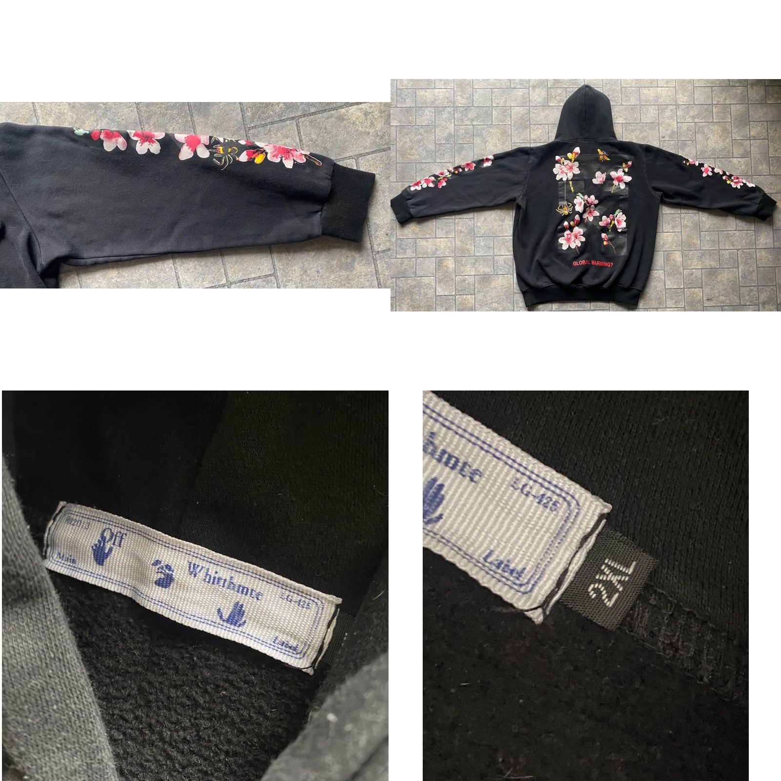 Vintage VINTAGE Off Whitthmte Hoodie Mens 2XL Pullover Black 2013 Global Warming Main Label Damaged Size US XXL / EU 58 / 5 - 8 Thumbnail