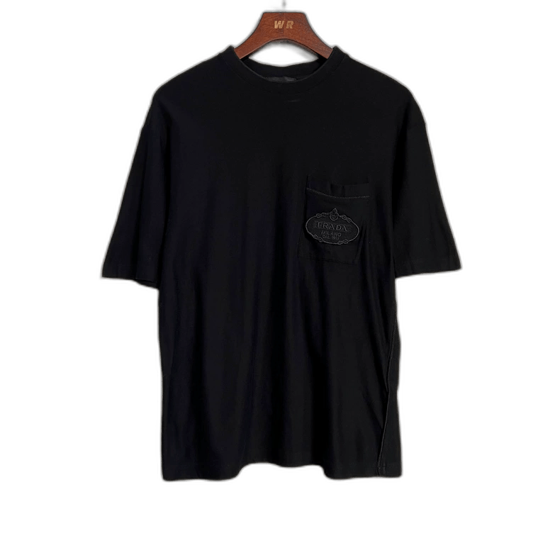 Prada Prada Black Short Sleeve T-Shirt with Logo Size US M / EU 48-50 / 2 - 1 Thumbnail