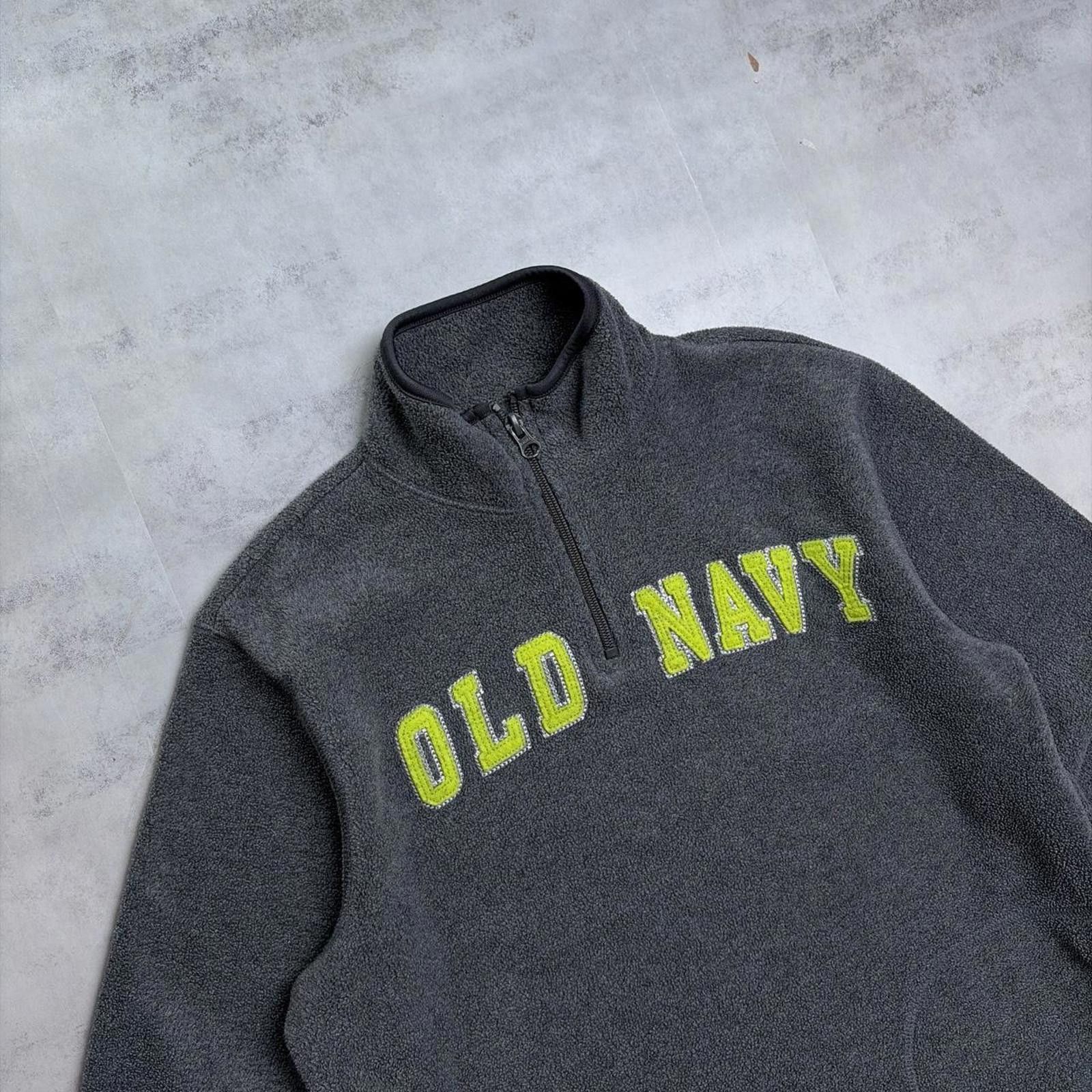 Old Navy Y2K Grey Old Navy Grunge Skater Fleece Quarter Zip Sweater Size M / US 6-8 / IT 42-44 - 5 Thumbnail