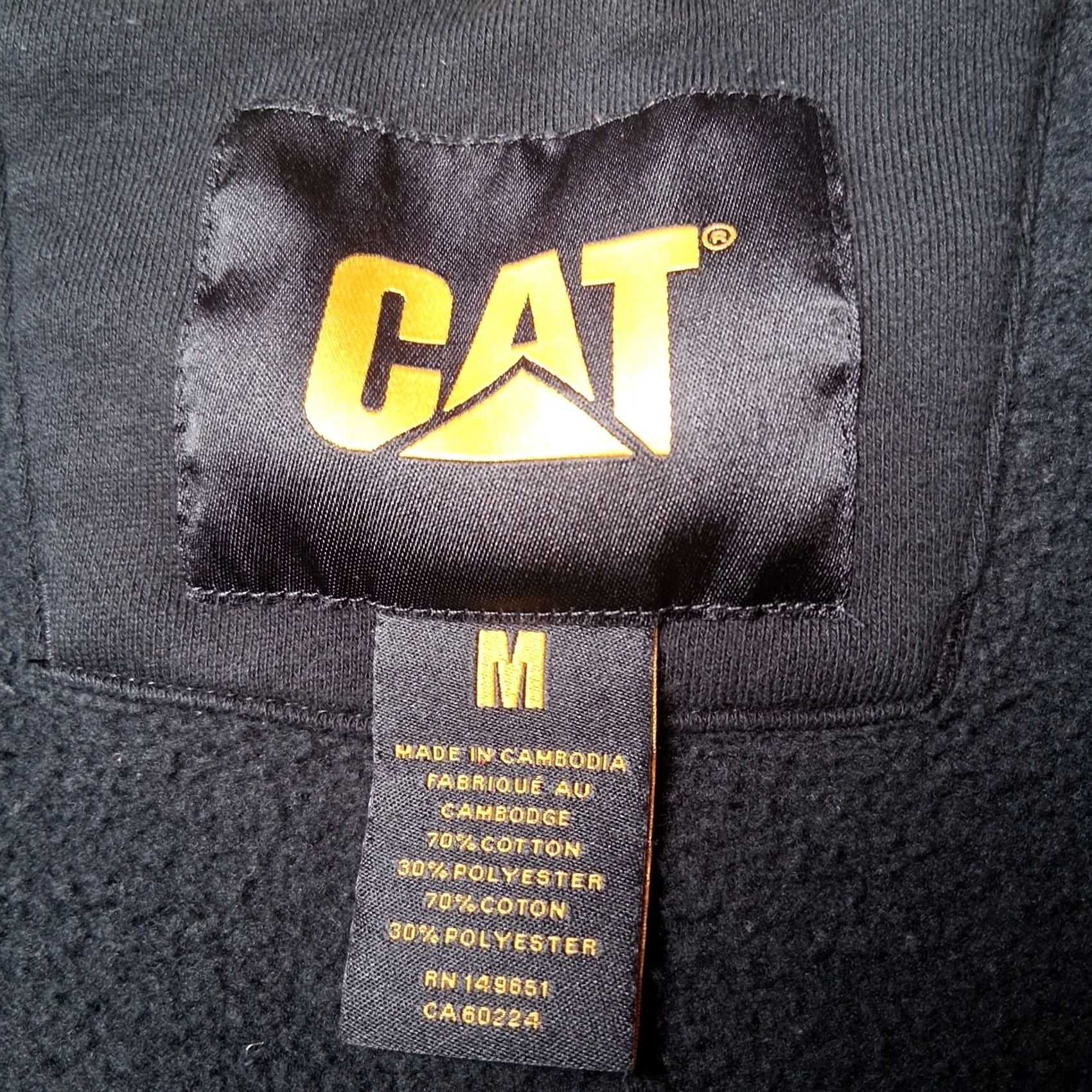 Vintage VINTAGE? CAT Hoodie Hoosed Sweatshirt Medium Black Pullover Workwear Size US M / EU 48-50 / 2 - 7 Thumbnail