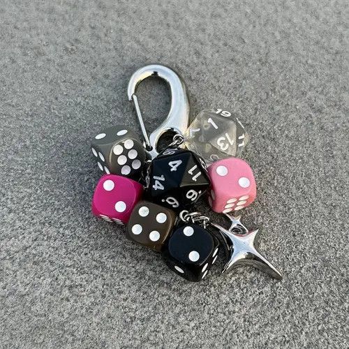 Jewelry 496Multicolor Polyhedral Dice Keychain Charms Size ONE SIZE - 6 Thumbnail