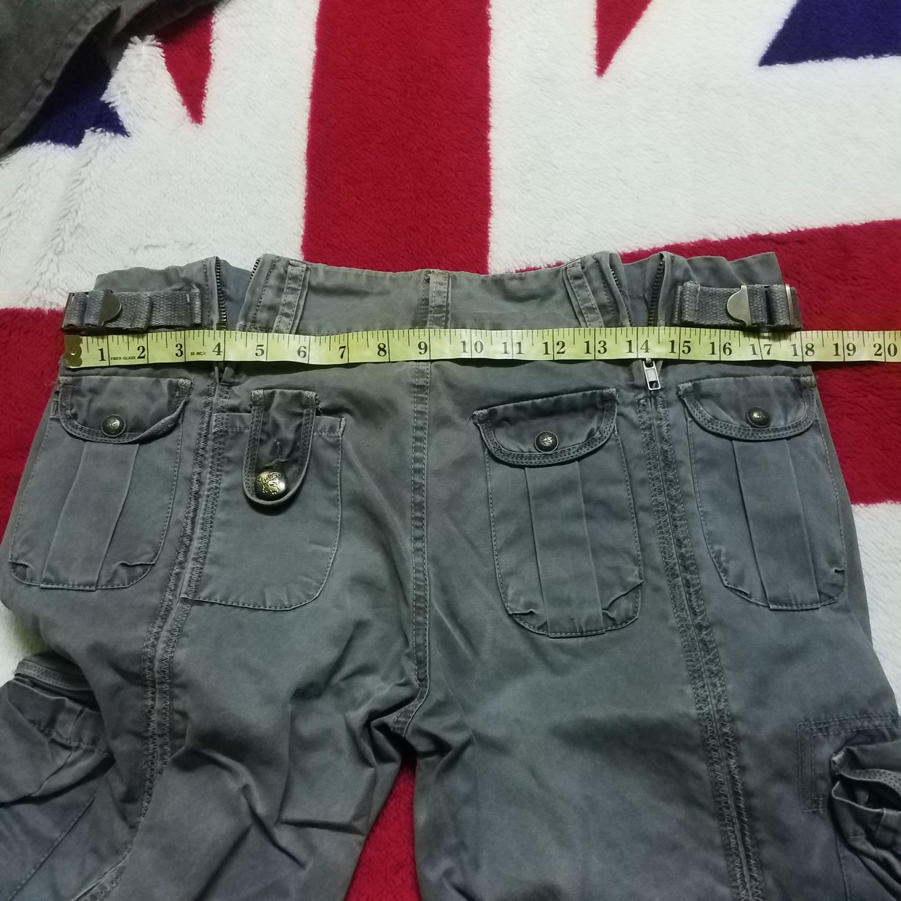 Japanese Brand LOW RISE CARGO MULTI POCKET ARMY BONDAGE STYLE Size 36" / US 14 / IT 50 - 6 Thumbnail