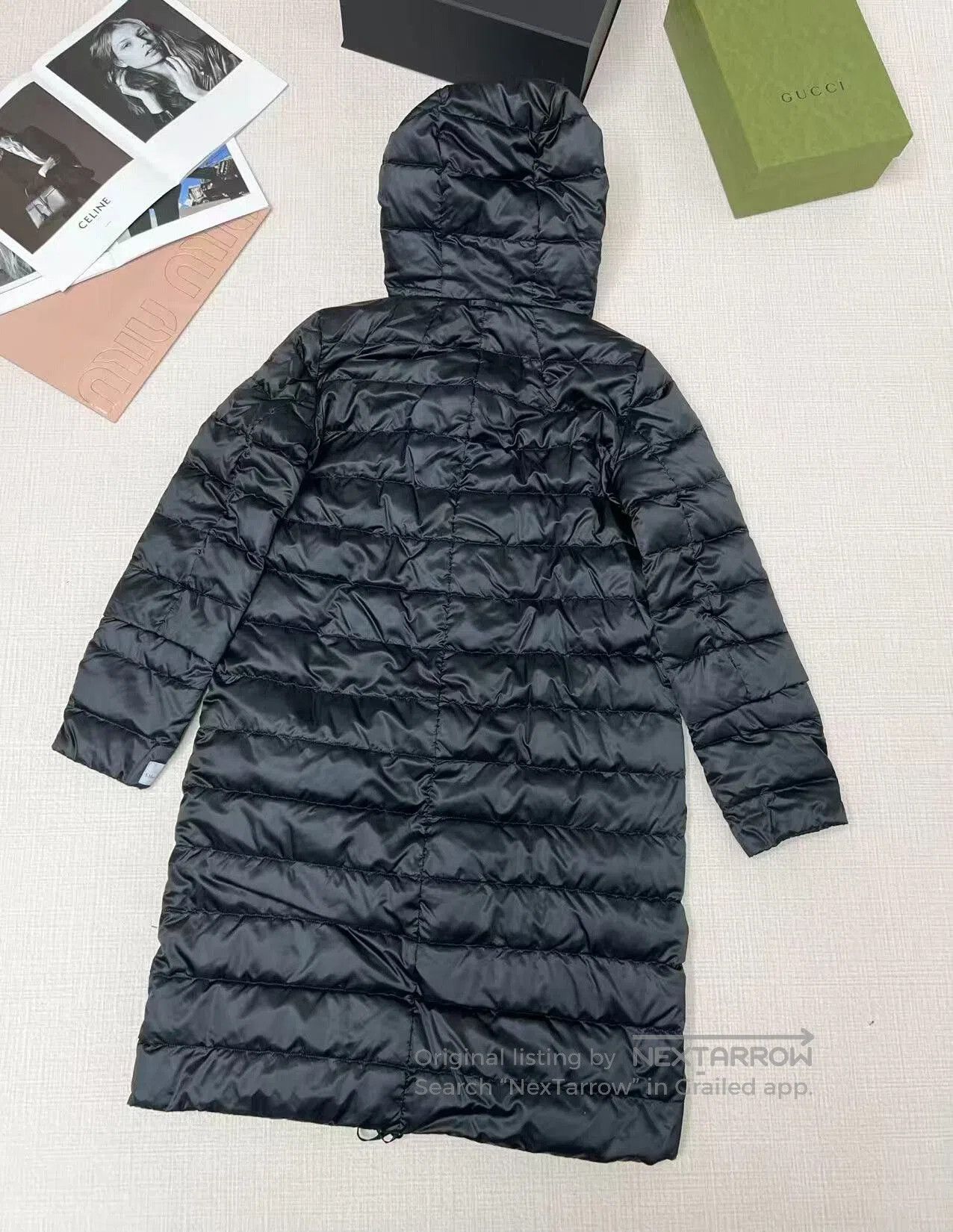 Max Mara MaxMara Black Long Down Coat. Size XL / US 12-14 / IT 48-50 - 2 Thumbnail