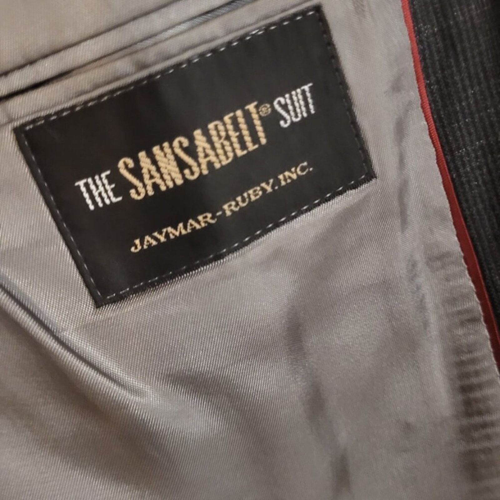 Sanca Vintage Sansabelt Jaymar-Ruby Gray Plaid Suit 38R 38W Size 38R - 3 Thumbnail