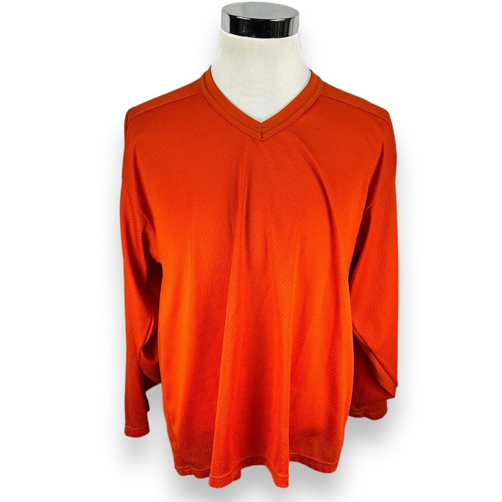 Ccm Vintage CCM Maska Air Knit Jersey Mens Orange Hockey Blank Size US L / EU 52-54 / 3 - 1 Thumbnail